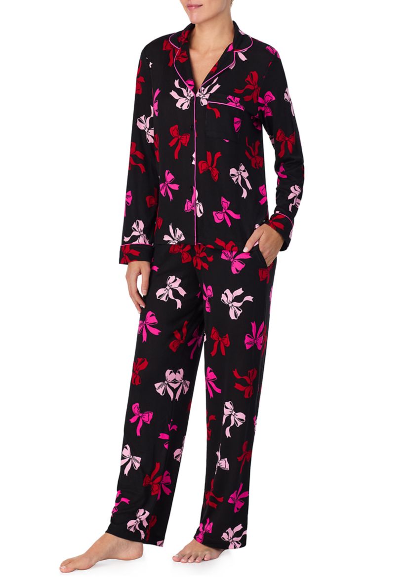 Printed Sweater Knit Long Pajama Set