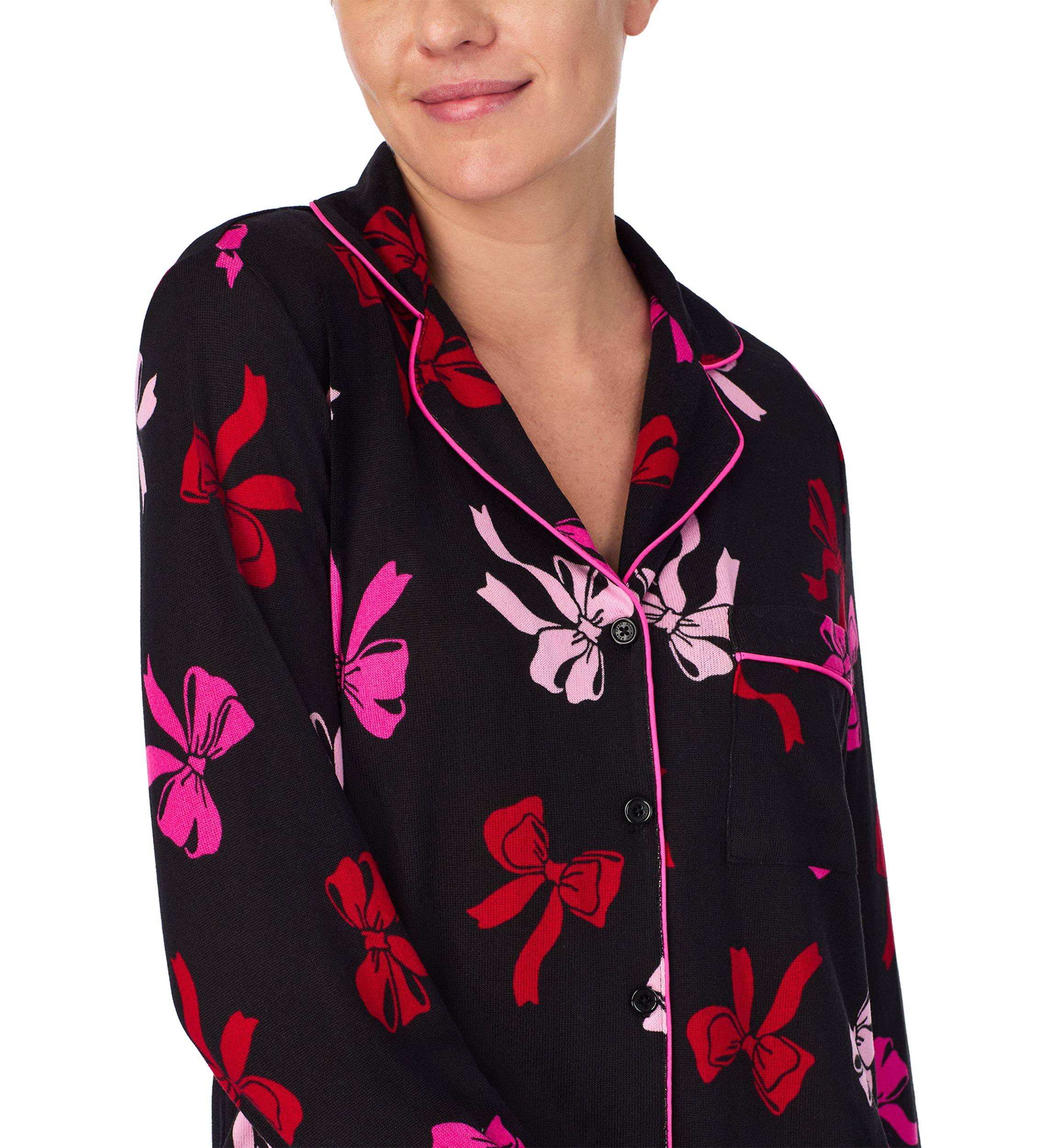 Printed Sweater Knit Long Pajama Set