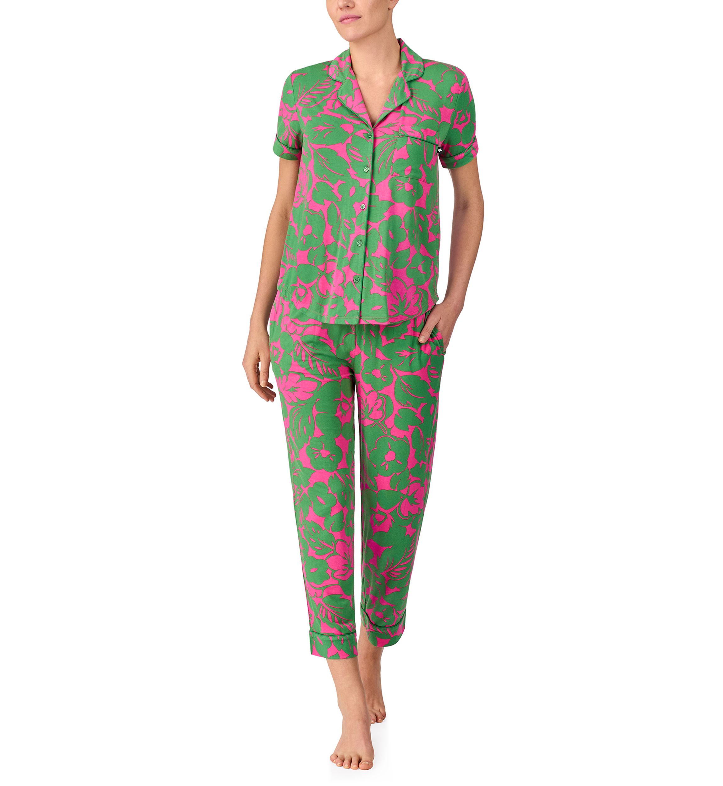 Cropped Printed Pajama Set
