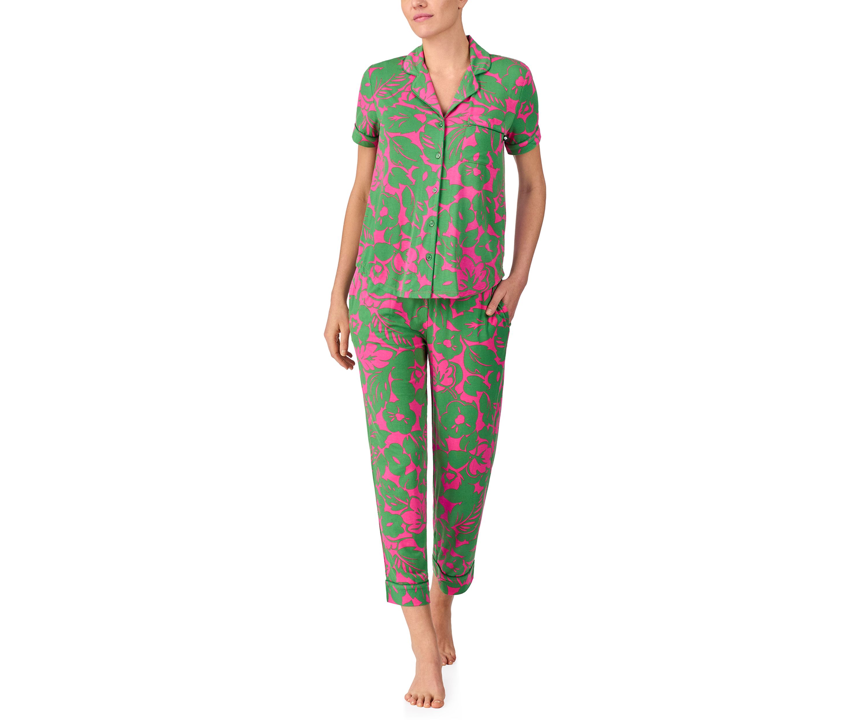 Cropped Printed Pajama Set