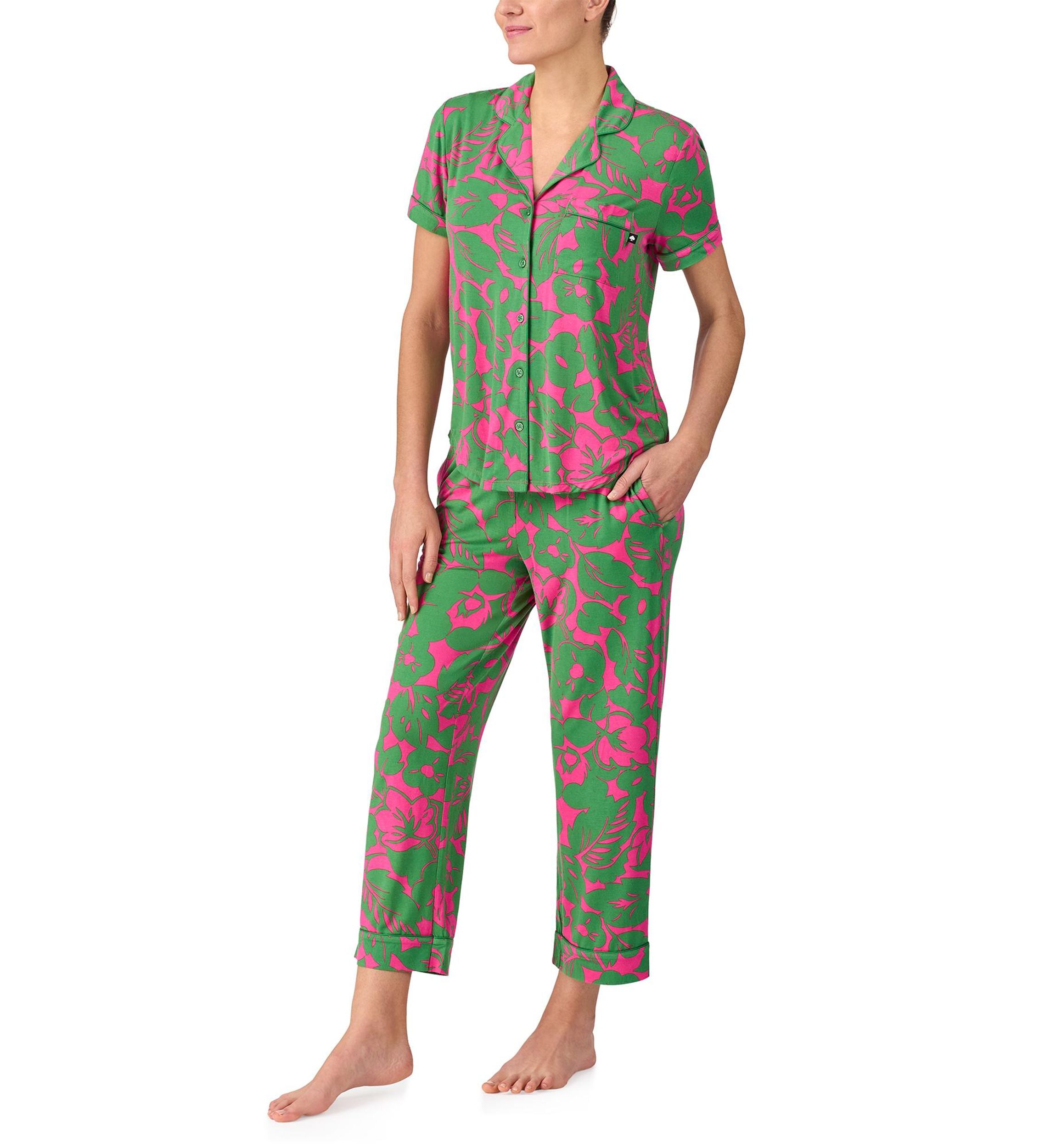 Cropped Printed Pajama Set