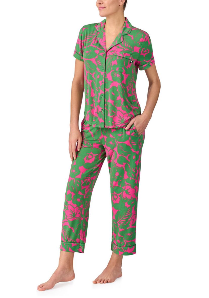 Cropped Printed Pajama Set