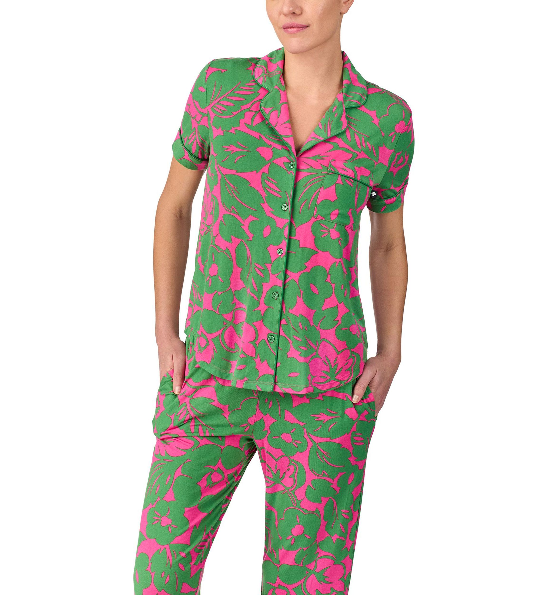 Cropped Printed Pajama Set