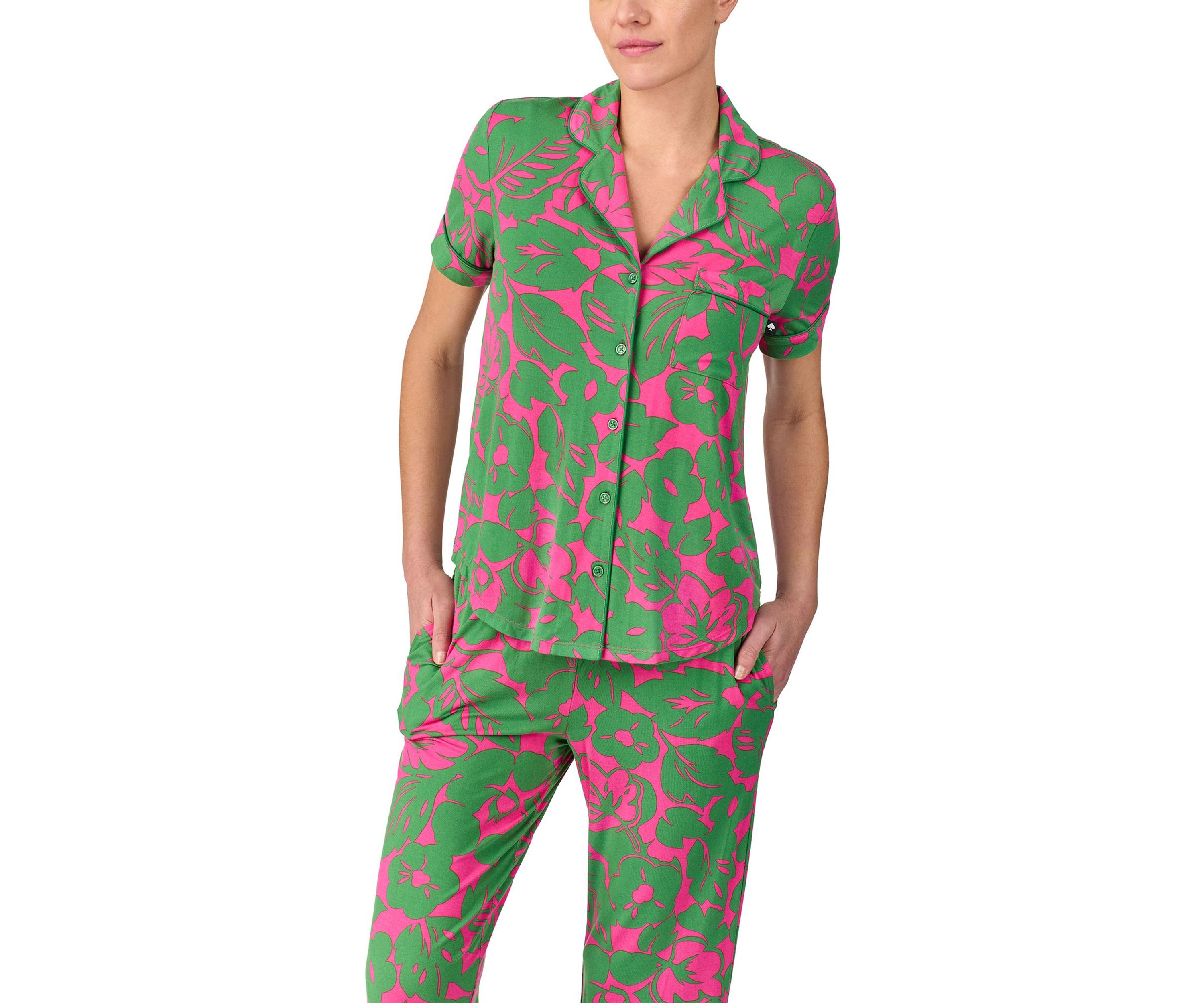 Cropped Printed Pajama Set