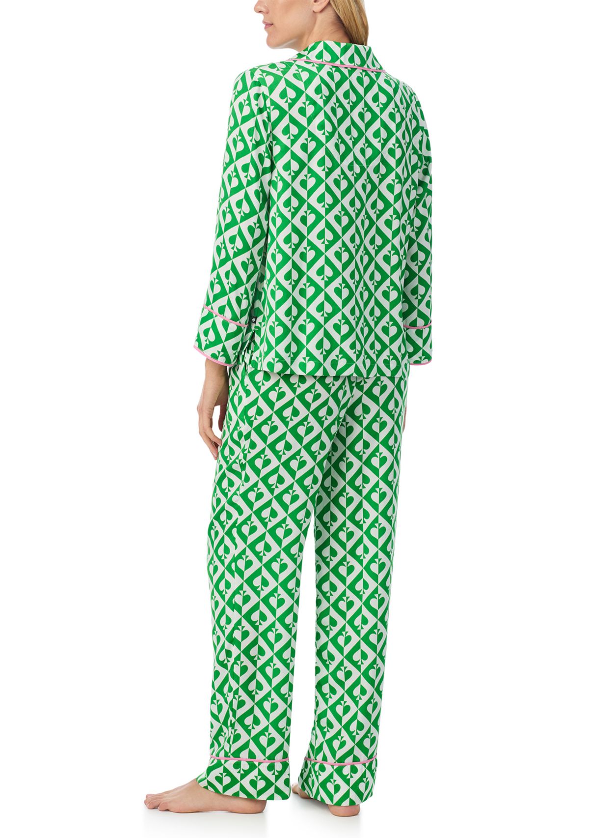 Womens Long Sleeve Pant Woven Pajama Set