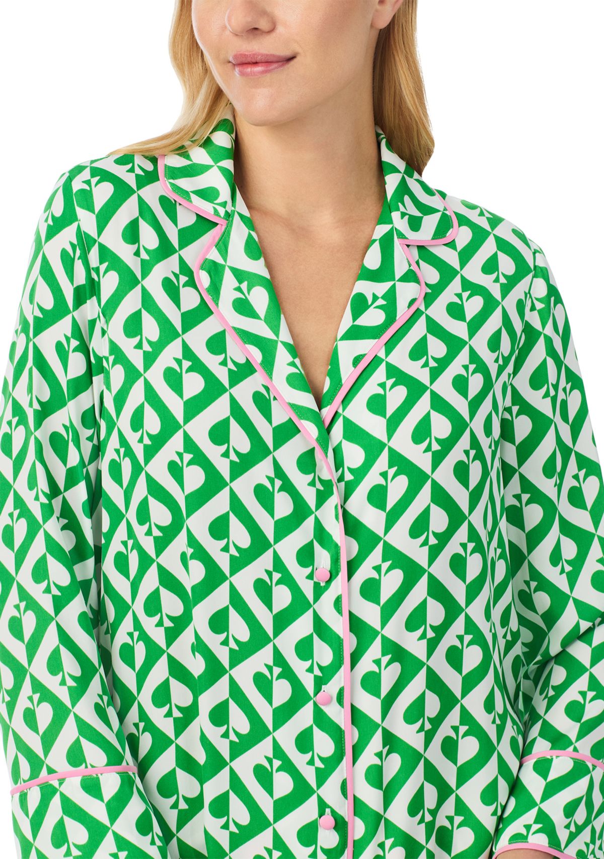 Womens Long Sleeve Pant Woven Pajama Set