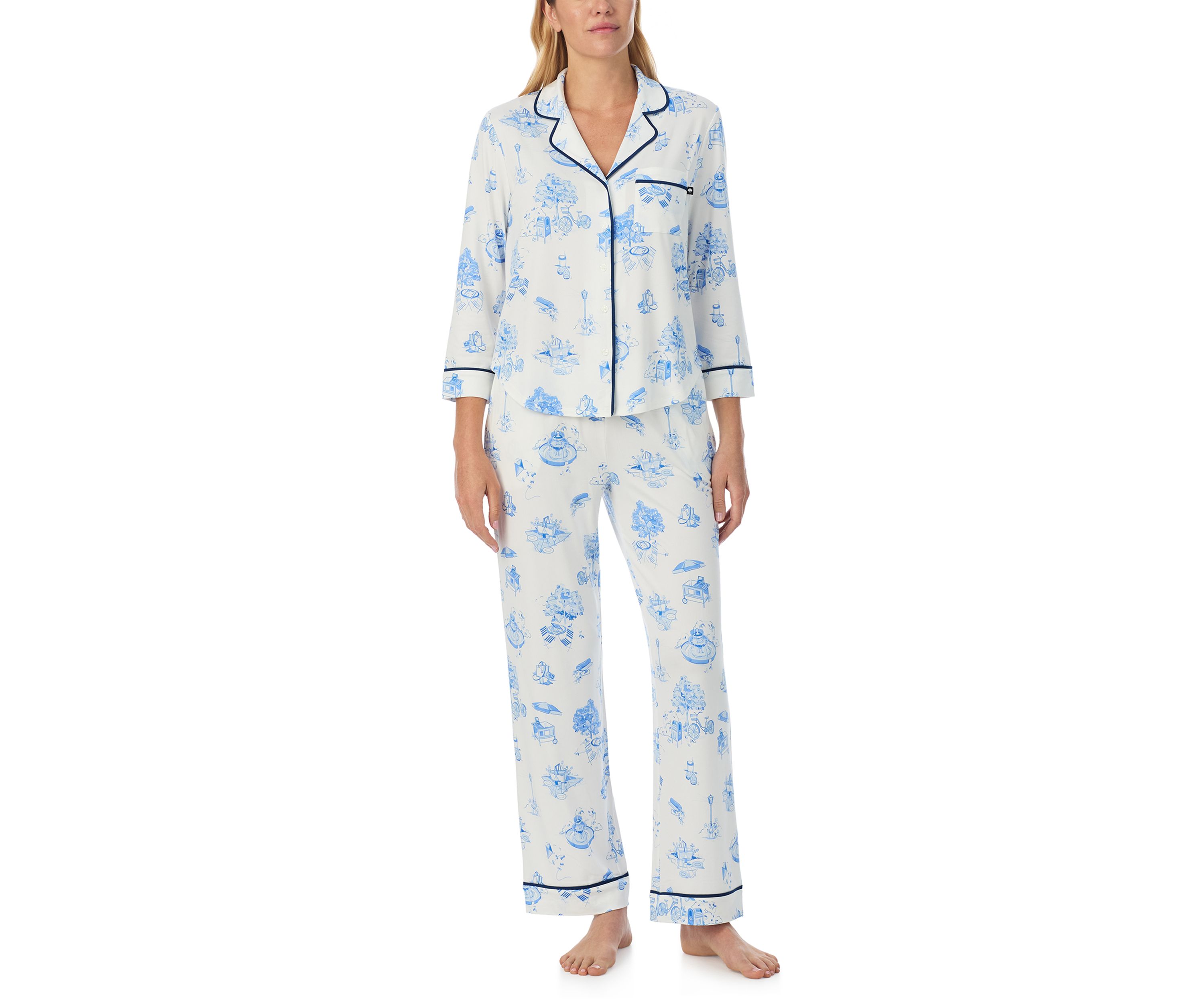 Womens Printed Knit Pajama Set