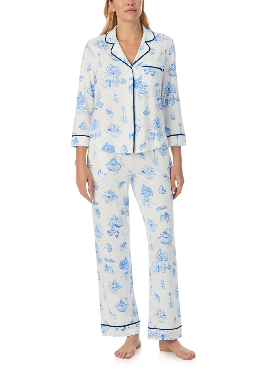 Womens Printed Knit Pajama Set