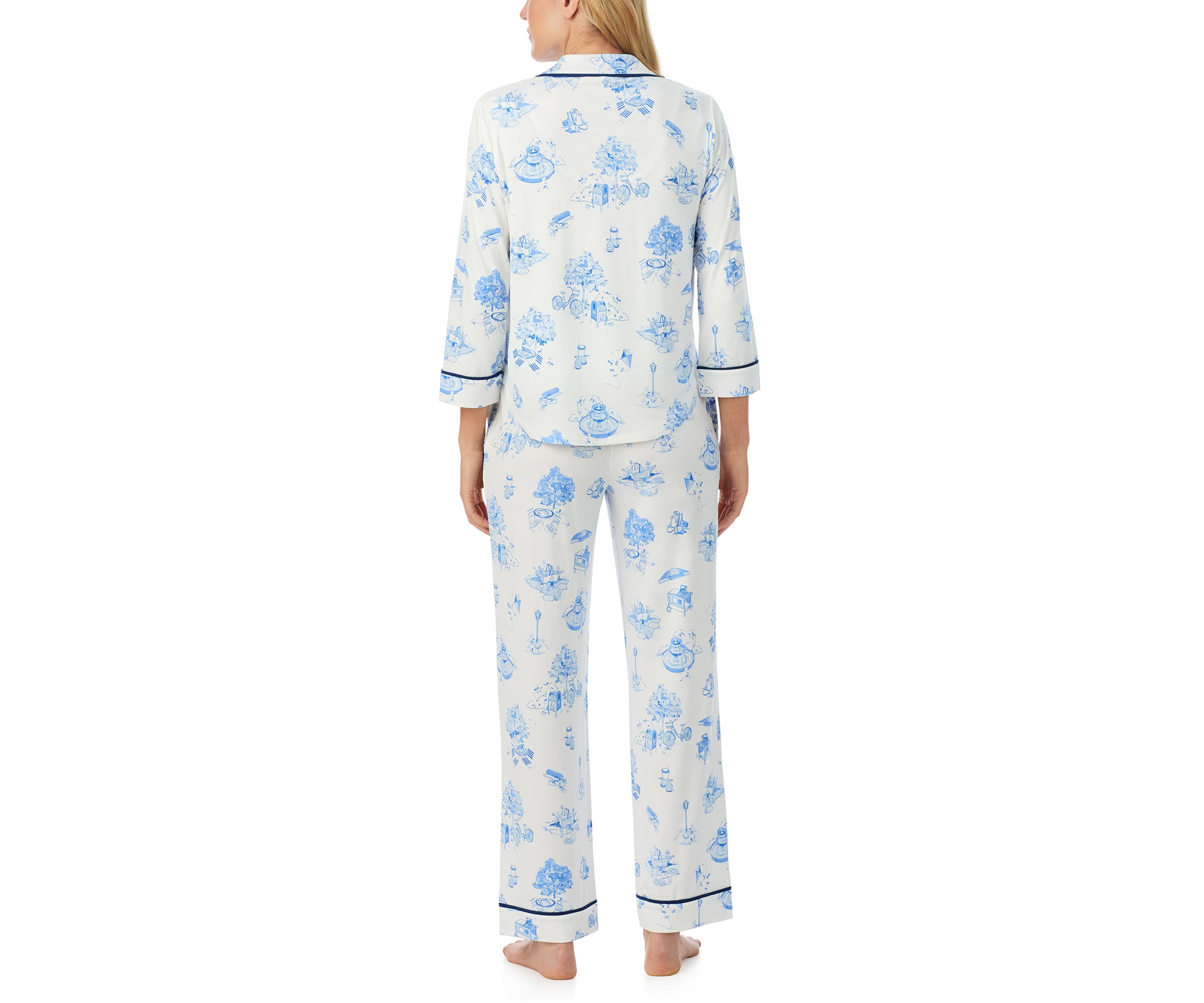 Womens Printed Knit Pajama Set