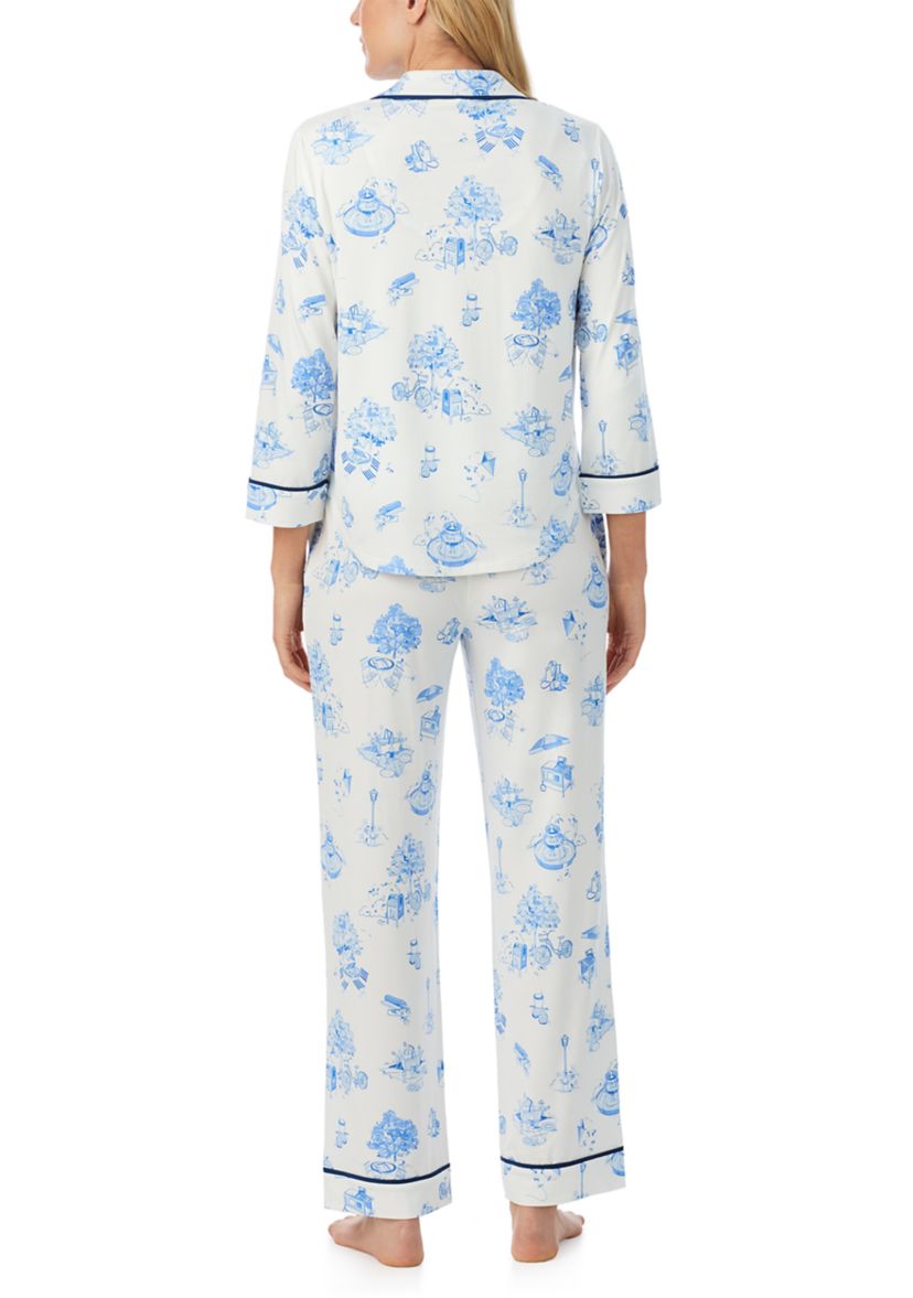 Womens Printed Knit Pajama Set