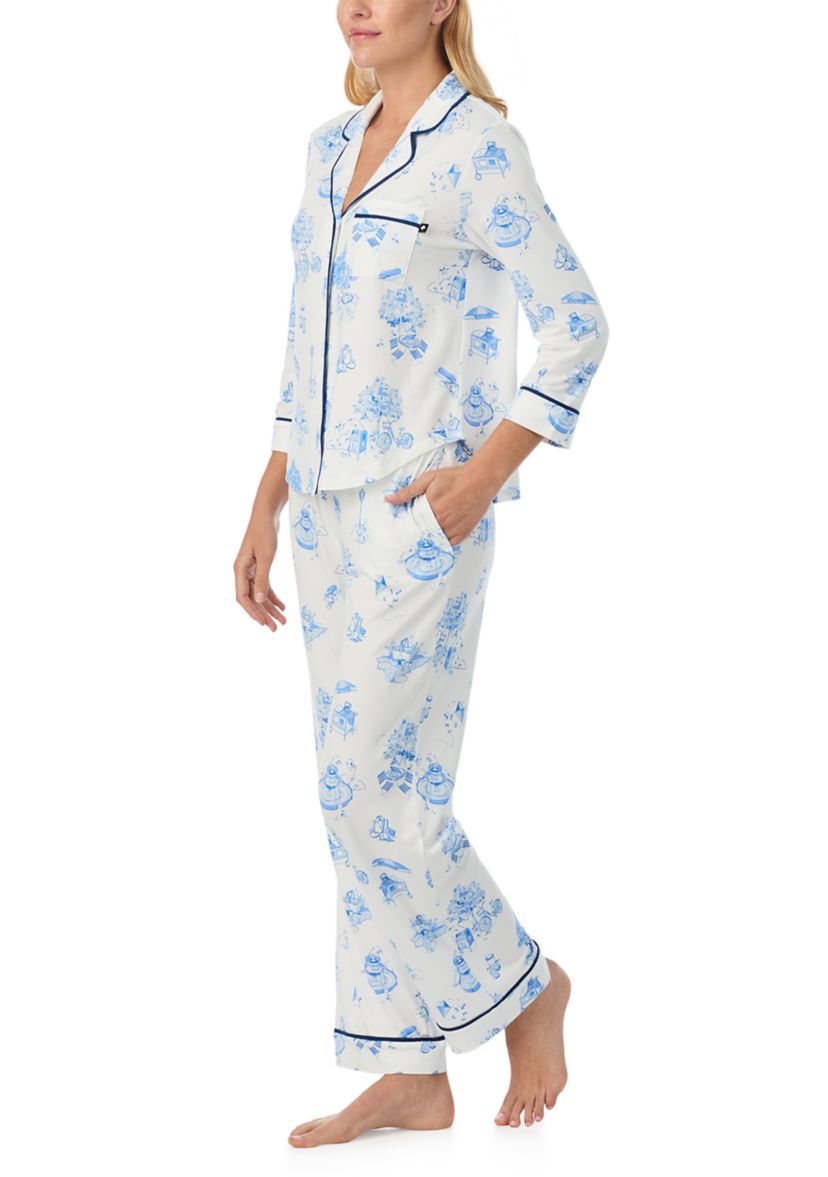 Womens Printed Knit Pajama Set