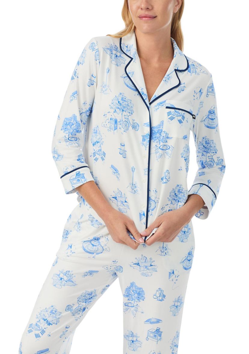 Womens Printed Knit Pajama Set
