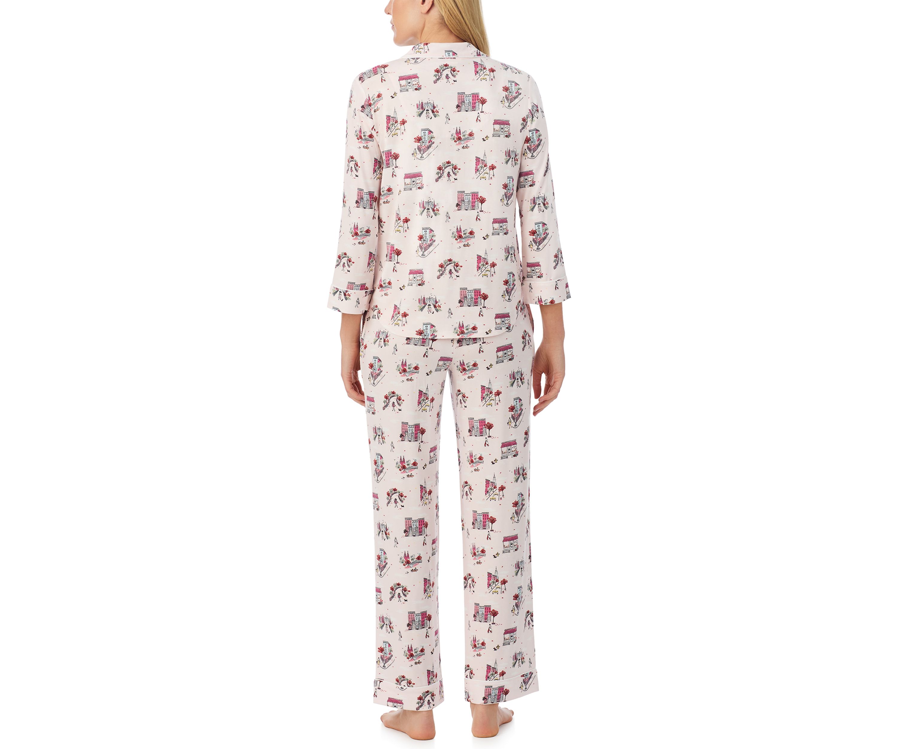Womens Printed Knit Pajama Set