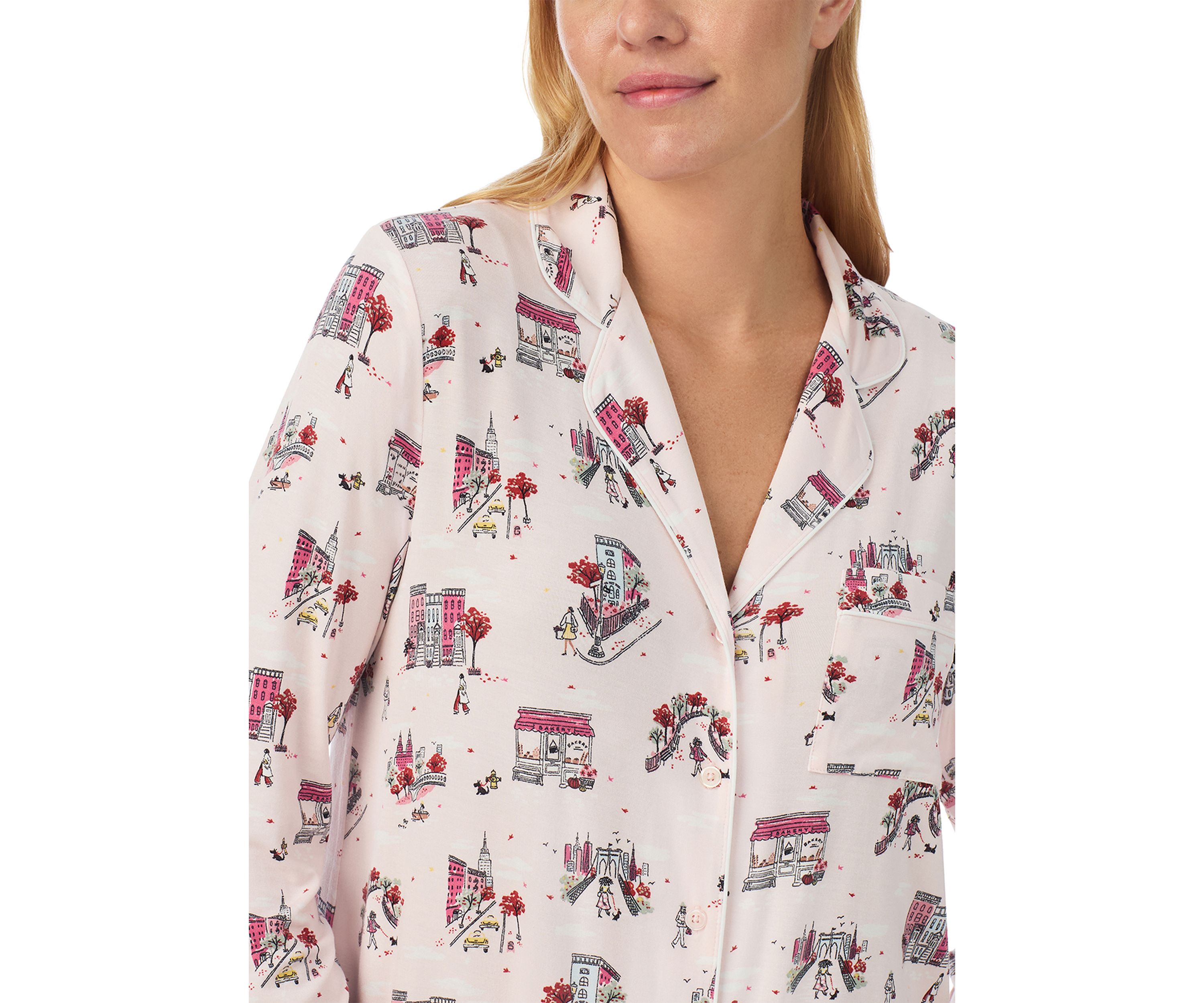 Womens Printed Knit Pajama Set