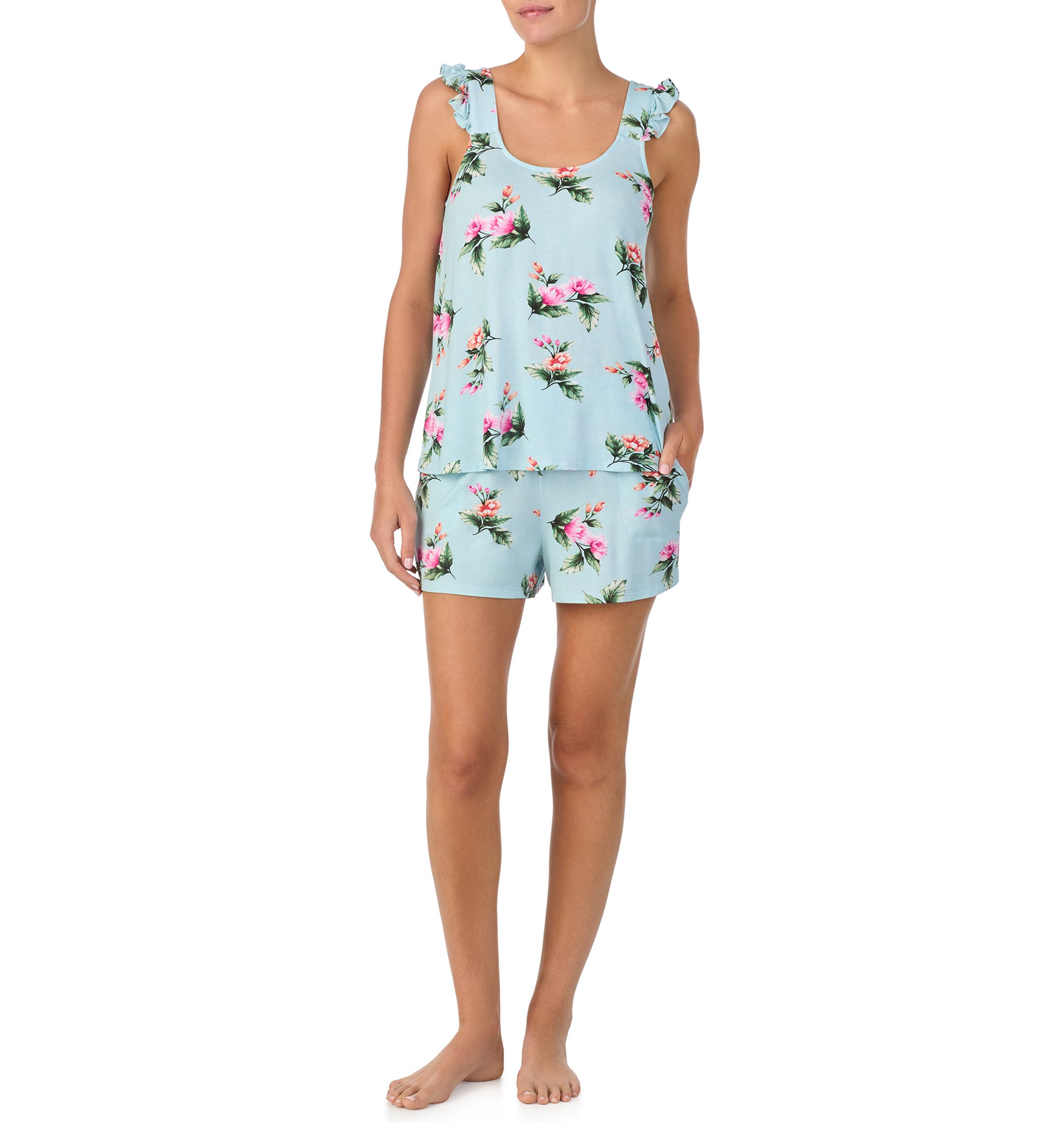 Womens Sleeveless Boxer Pajama Set