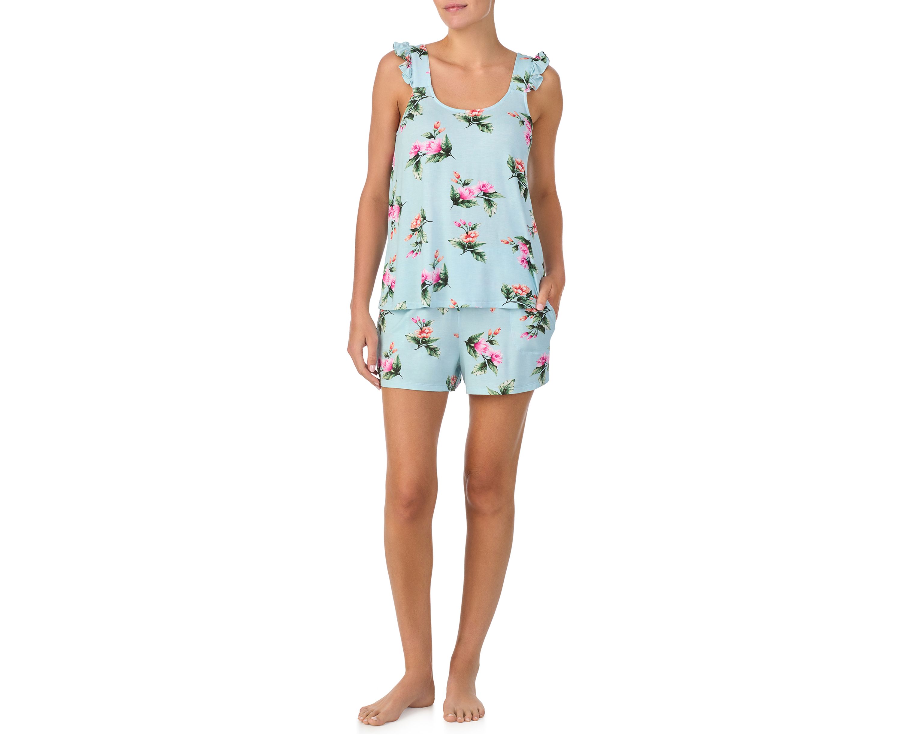 Womens Sleeveless Boxer Pajama Set