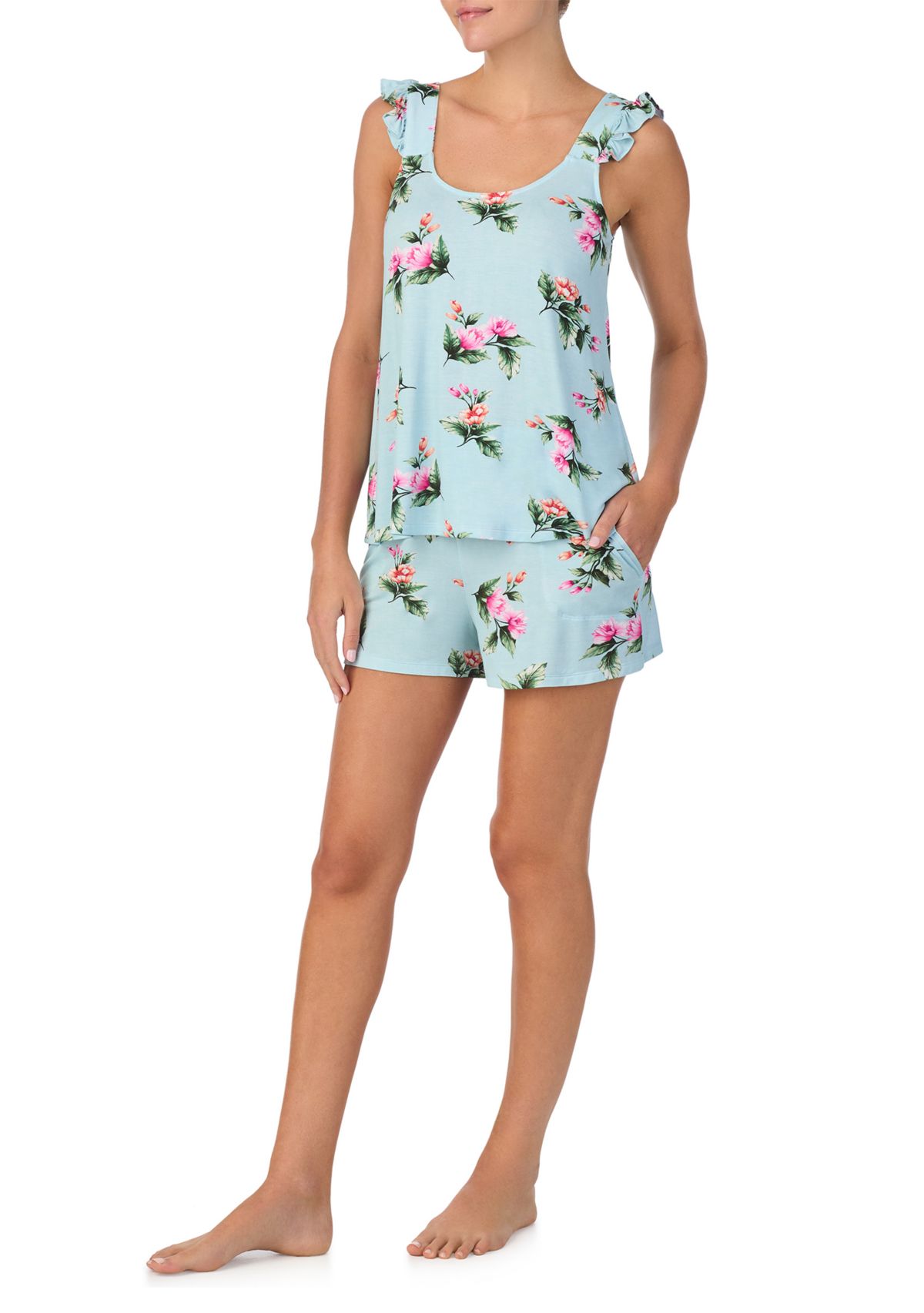 Womens Sleeveless Boxer Pajama Set