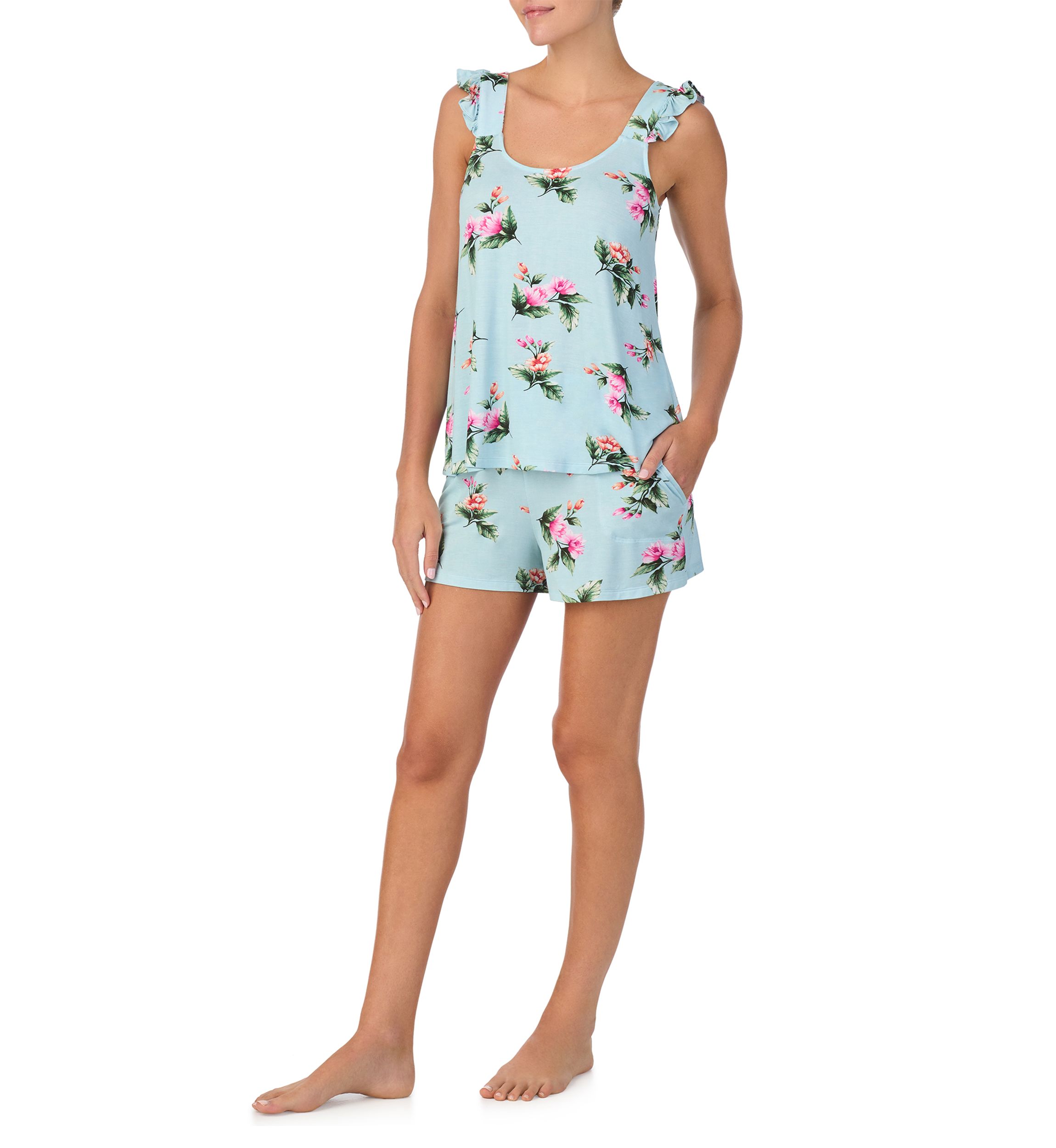 Womens Sleeveless Boxer Pajama Set