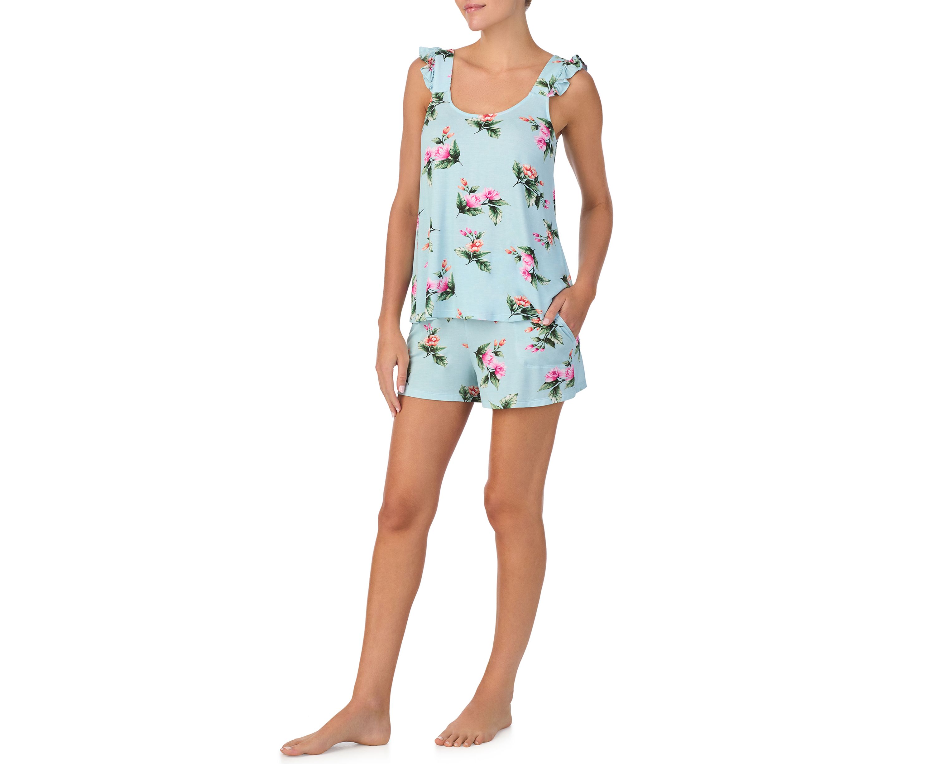 Womens Sleeveless Boxer Pajama Set