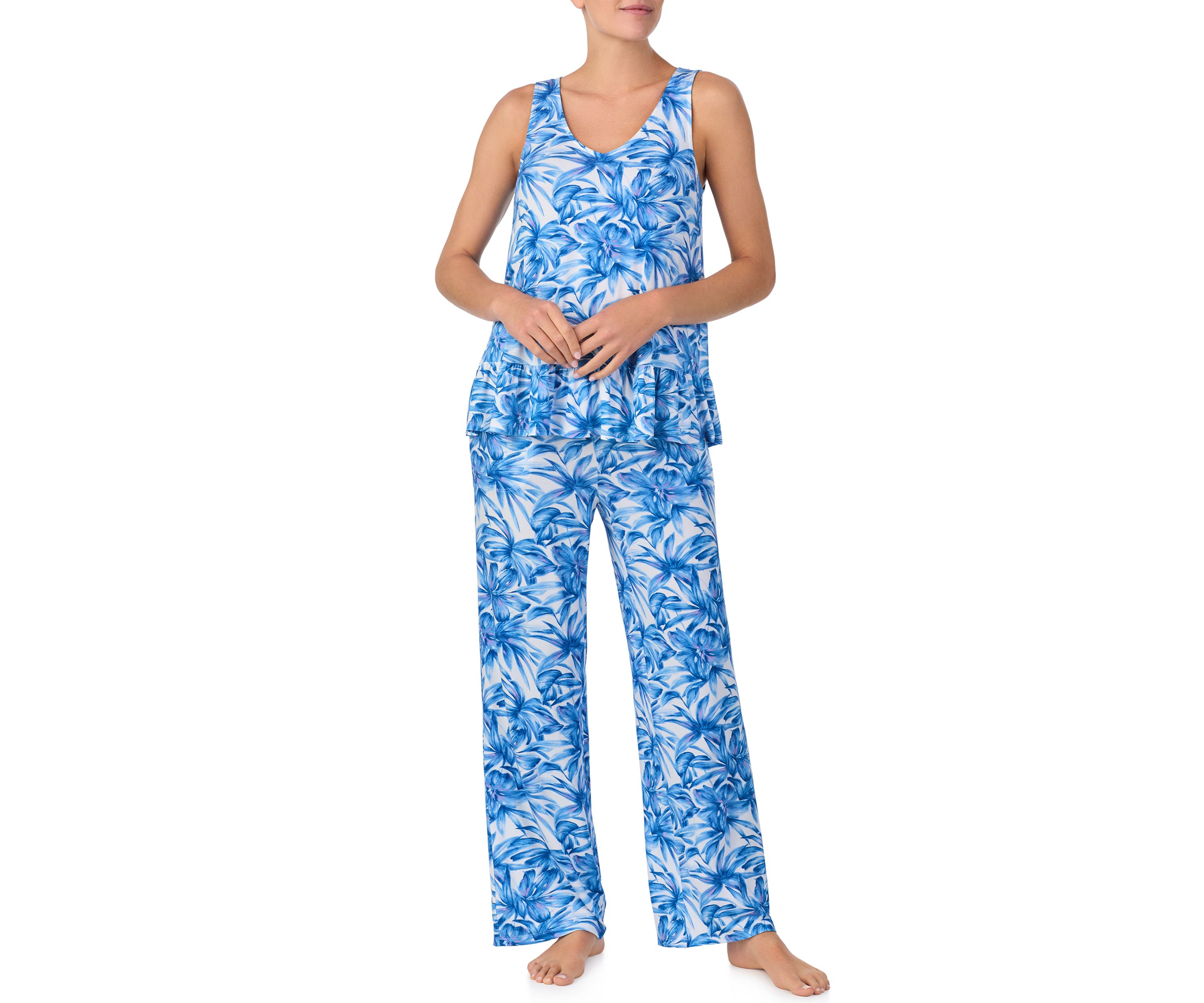 Womens V-Neck Long Pajama Set