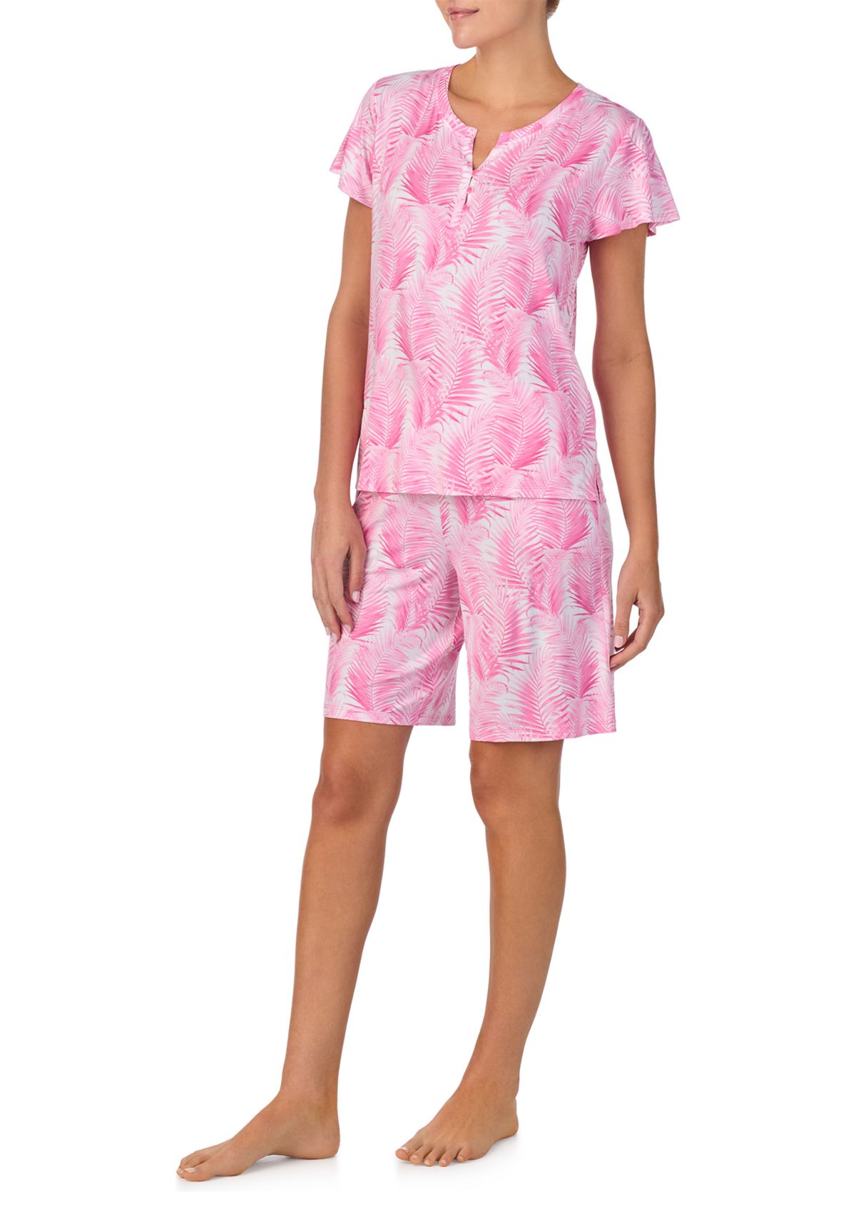 Womens Short Sleeve Bermuda Pajama Set