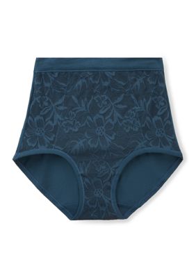 Women's Bali Breathe Lace High Rise Brief, Teal, Medium