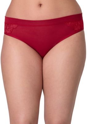 Bali Women's Breathe Lace Hi Cut Panty, Red, Small