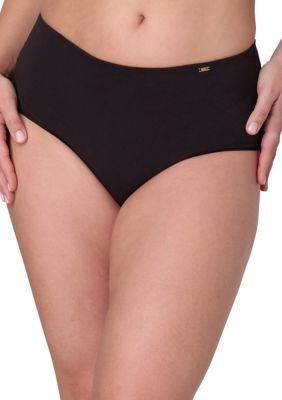 Bali Women's Lux Cotton Essentials Brief Underwear, Black, 9