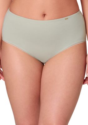 Bali Women's Lux Cotton Essentials Brief Underwear, Green, 5