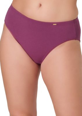 Bali Women's Lux Cotton Essentials Hi-Cut Underwear, Mauve, 8