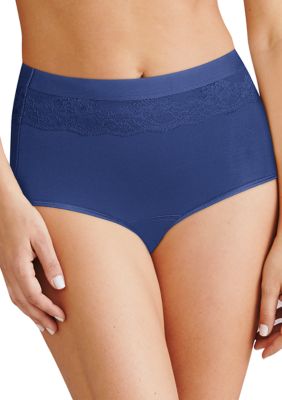 Bali Women's Beautifully Confident Light Leak & Period Protection Briefs, Navy Blue, 9
