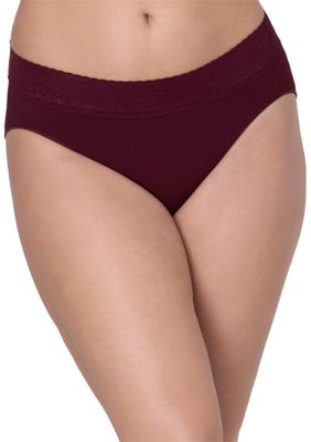 Bali Women's Modern Seamless Lace Trim High Cut Underwear, 9