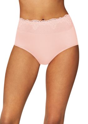 Bali Women's Passion for Comfort Lace Briefs, Pink, 9