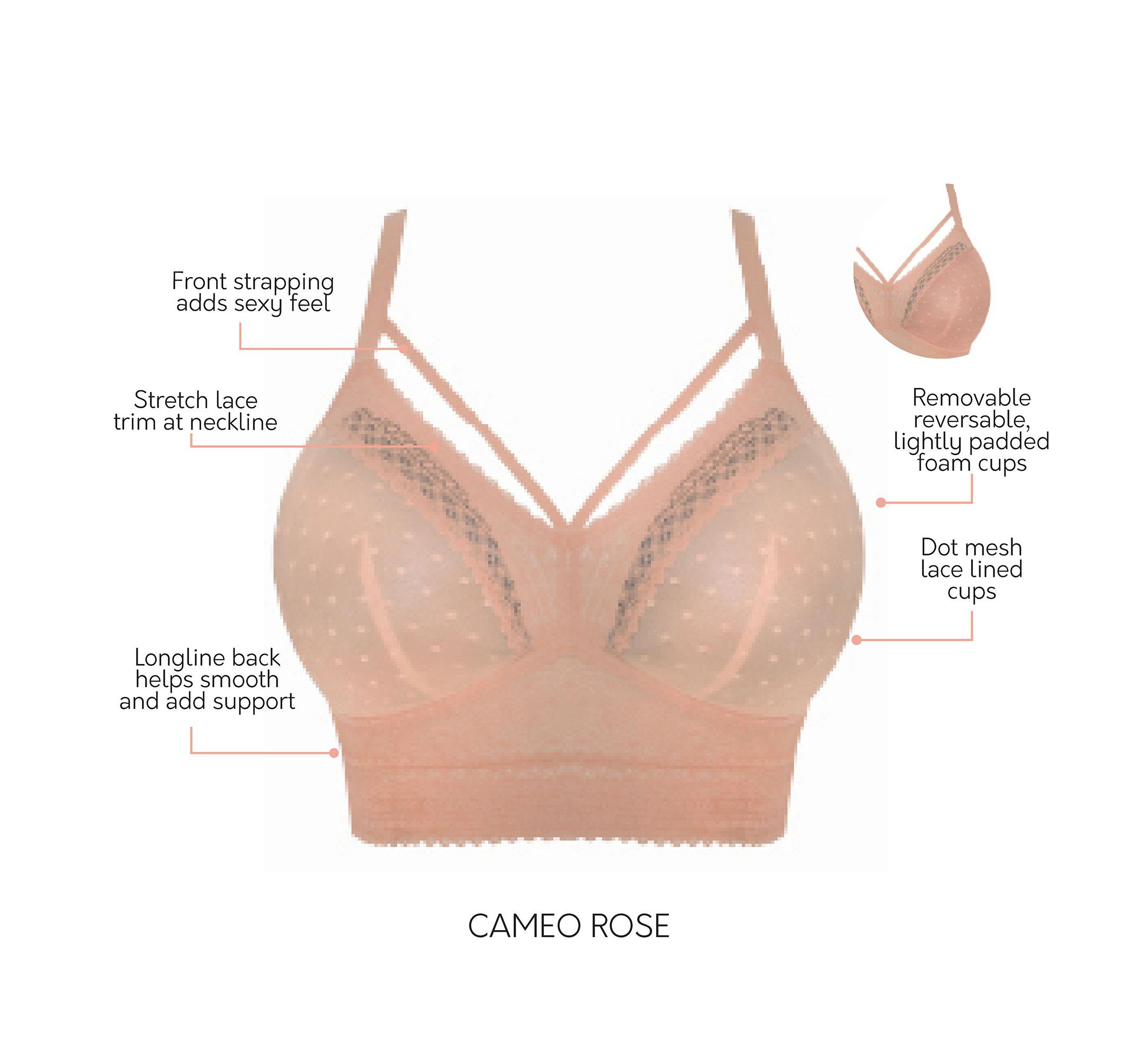 Mia Dot Wire Free Padded Mesh Bralette
