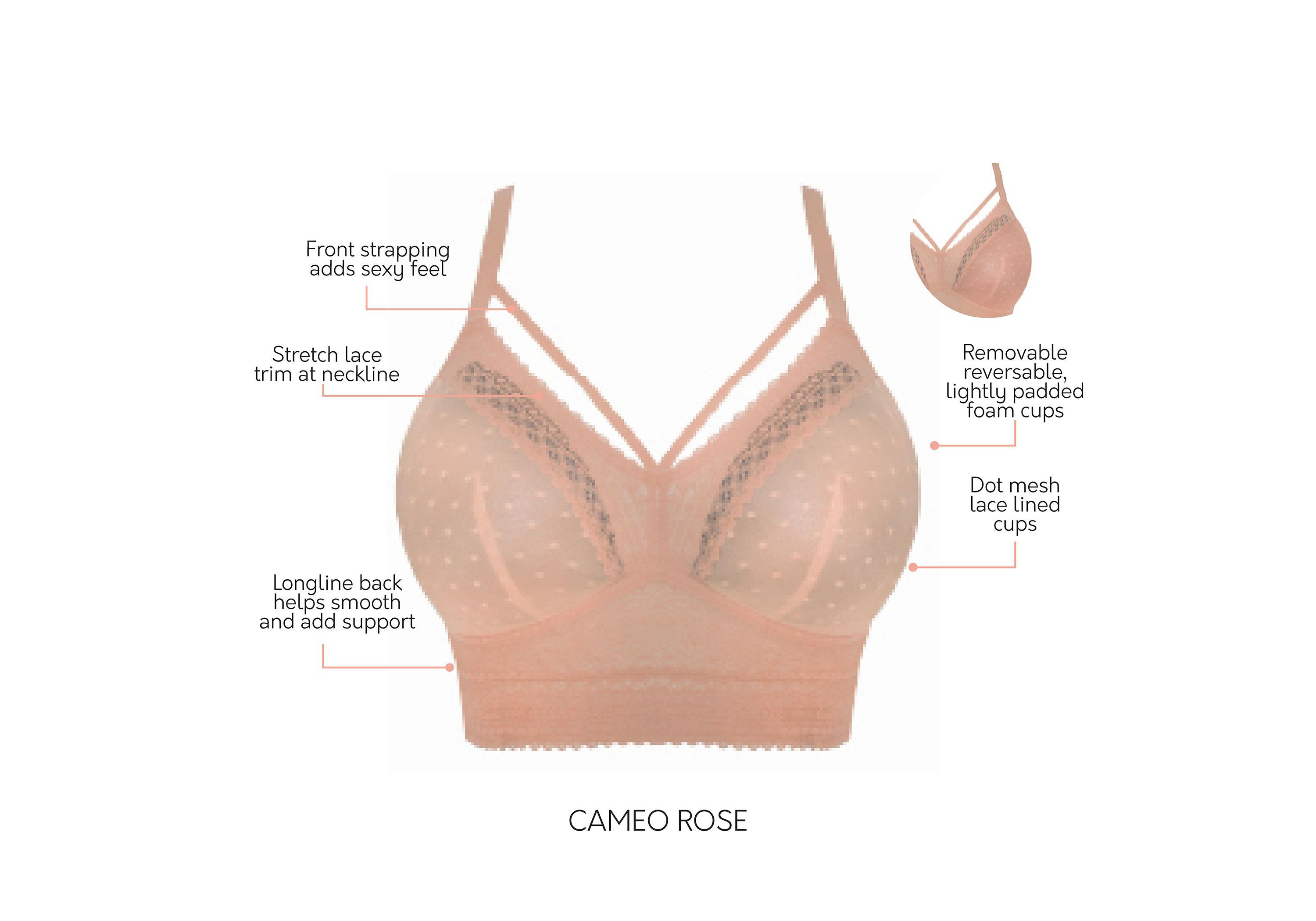 Mia Dot Wire Free Padded Mesh Bralette