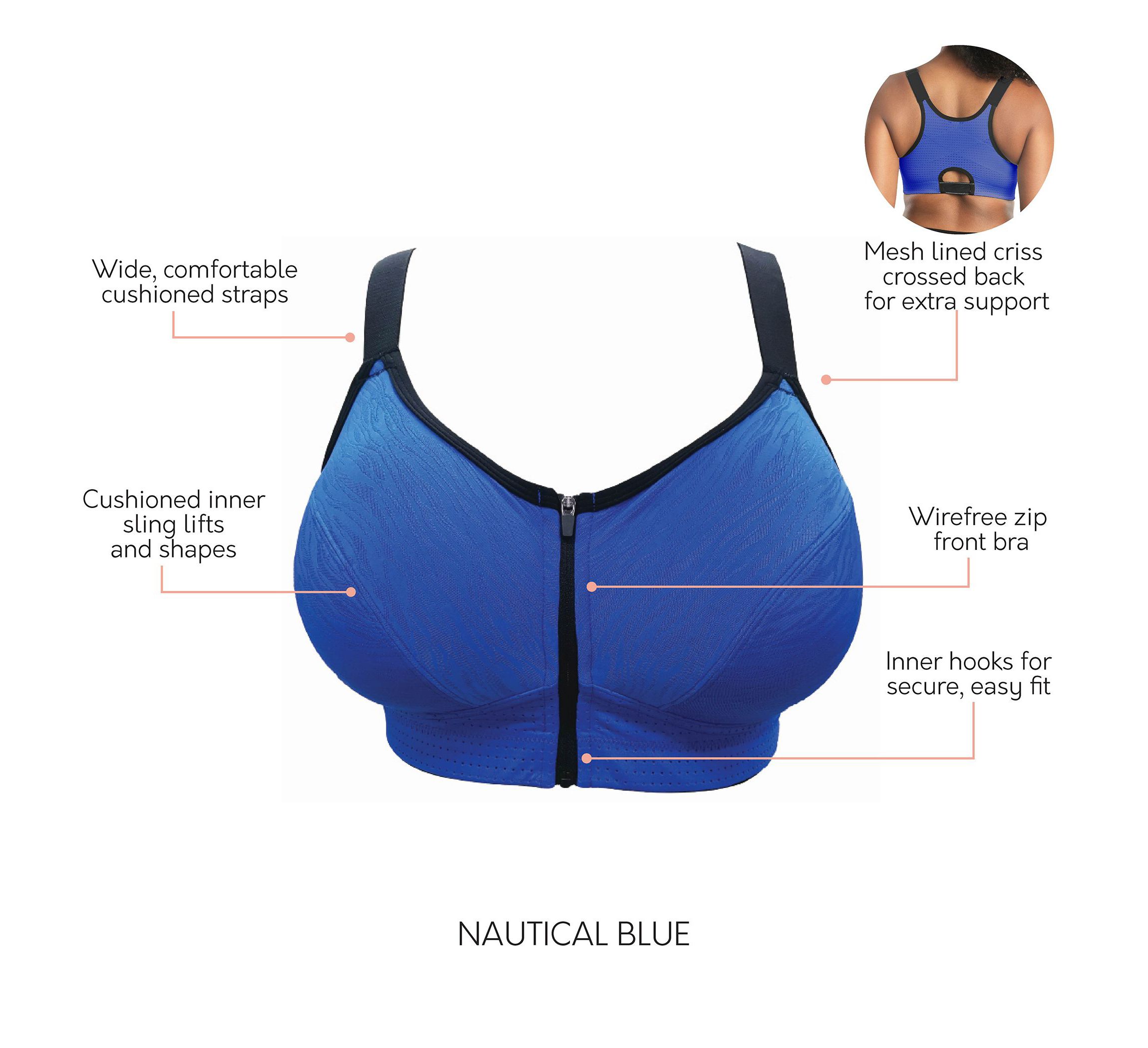 Wave Front Zipper Sports Bra