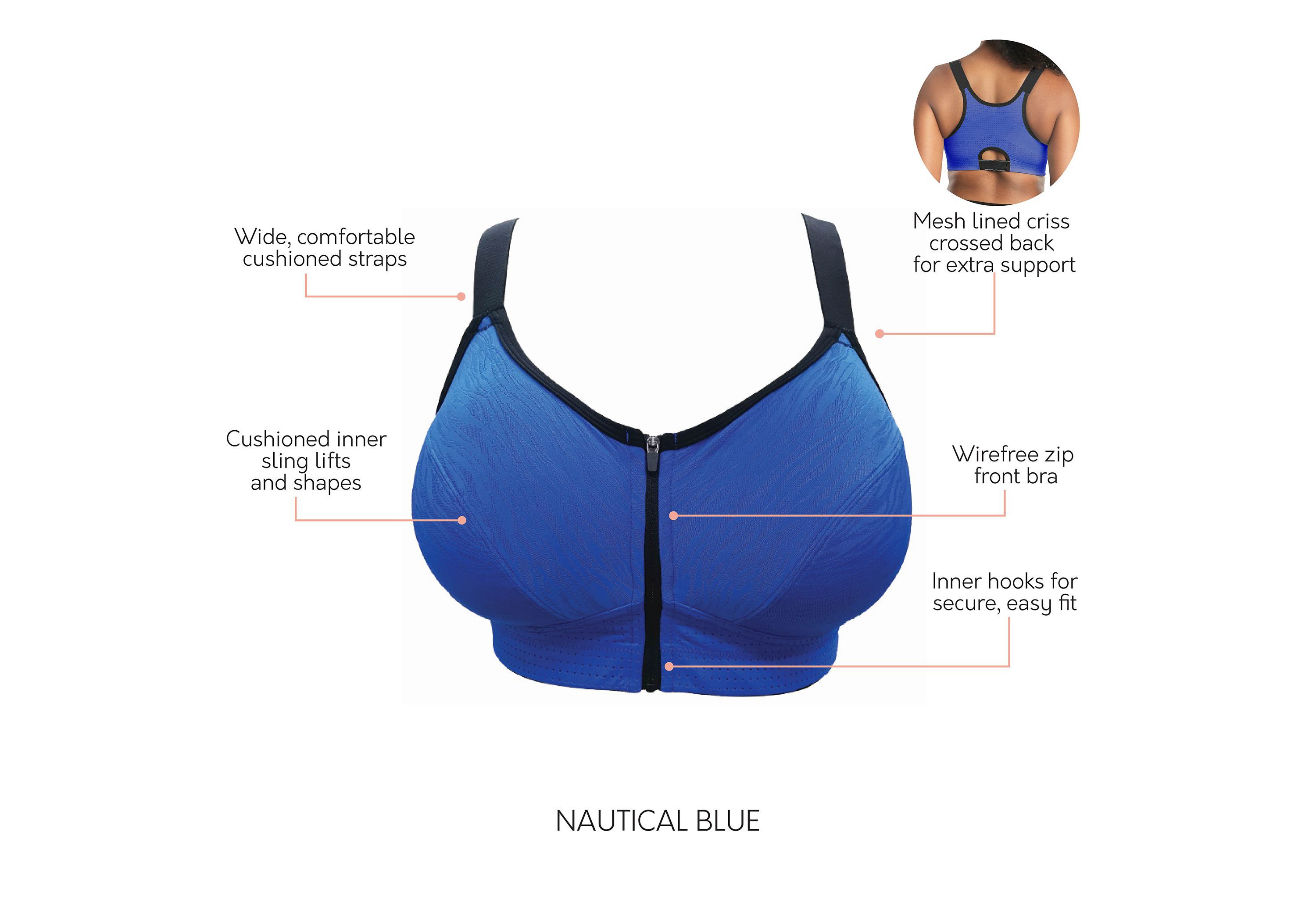 Wave Front Zipper Sports Bra