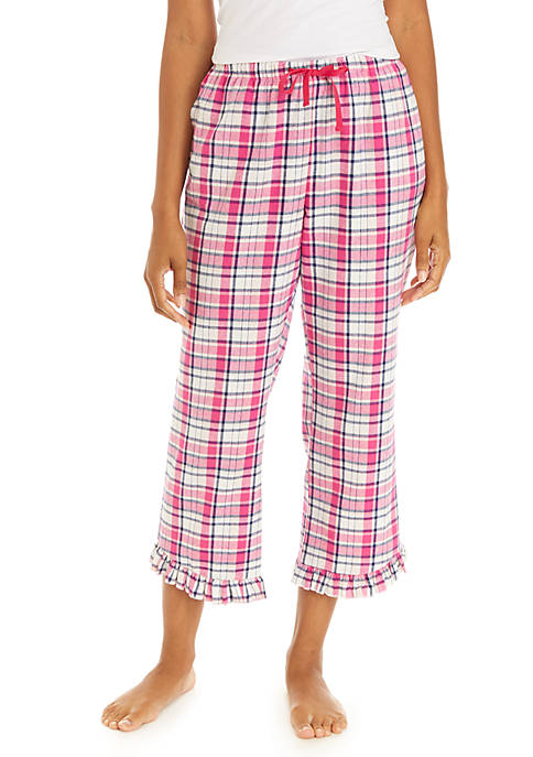 Crown & Ivy™ Plaid Flannel Ruffle Pajama Pants | belk