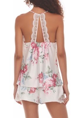 Cindy Printed Cami Tap Set with Lace