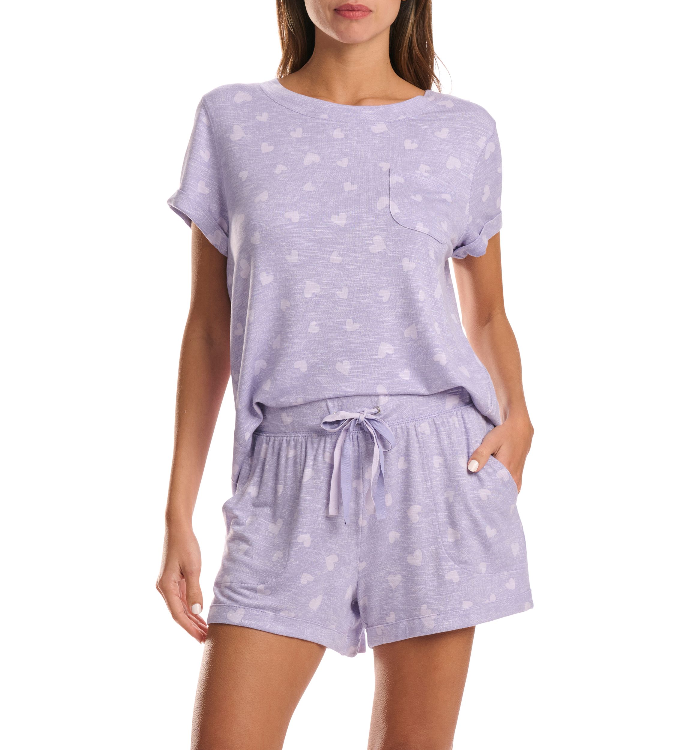 Womens Short Sleeve French Terry Pajama Set