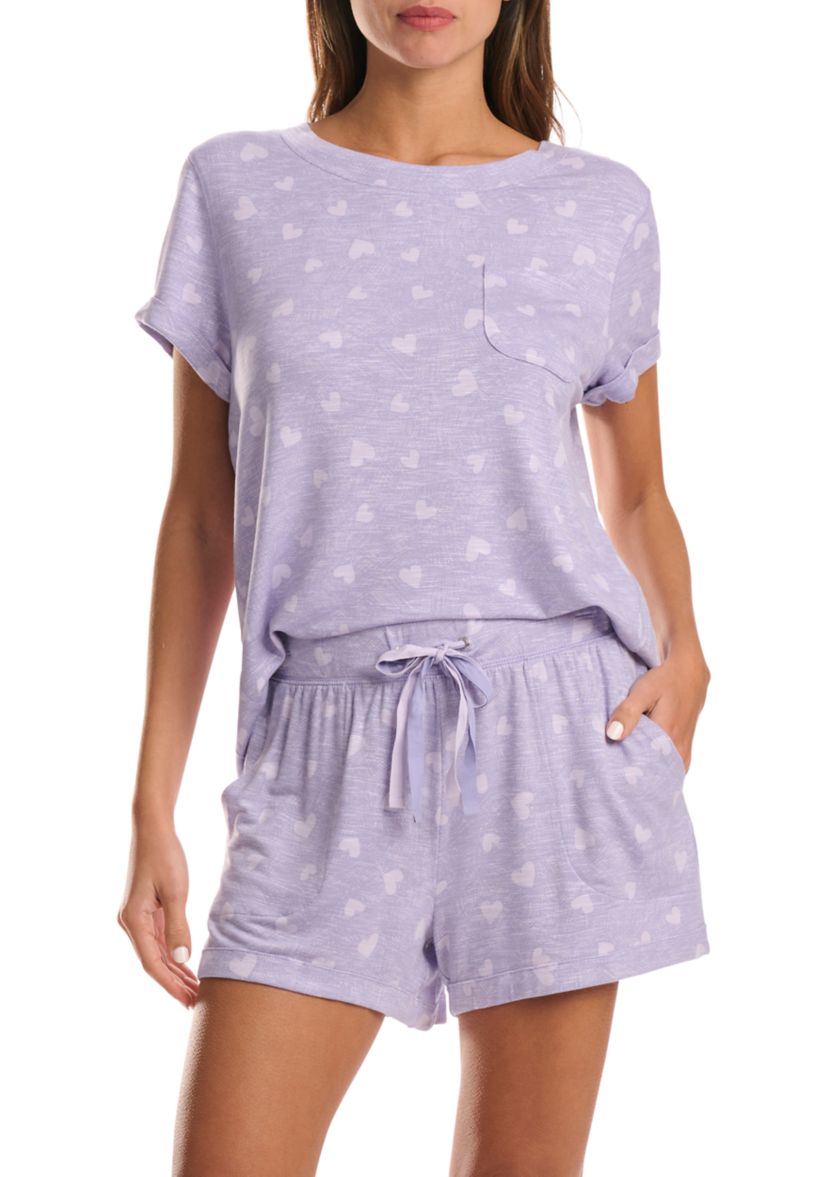 Womens Short Sleeve French Terry Pajama Set