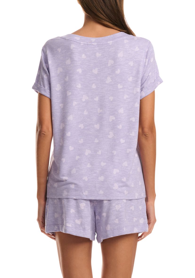 Womens Short Sleeve French Terry Pajama Set