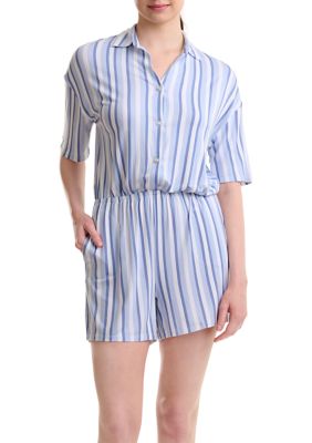Splendid Women's Short Sleeve Printed Romper, Small