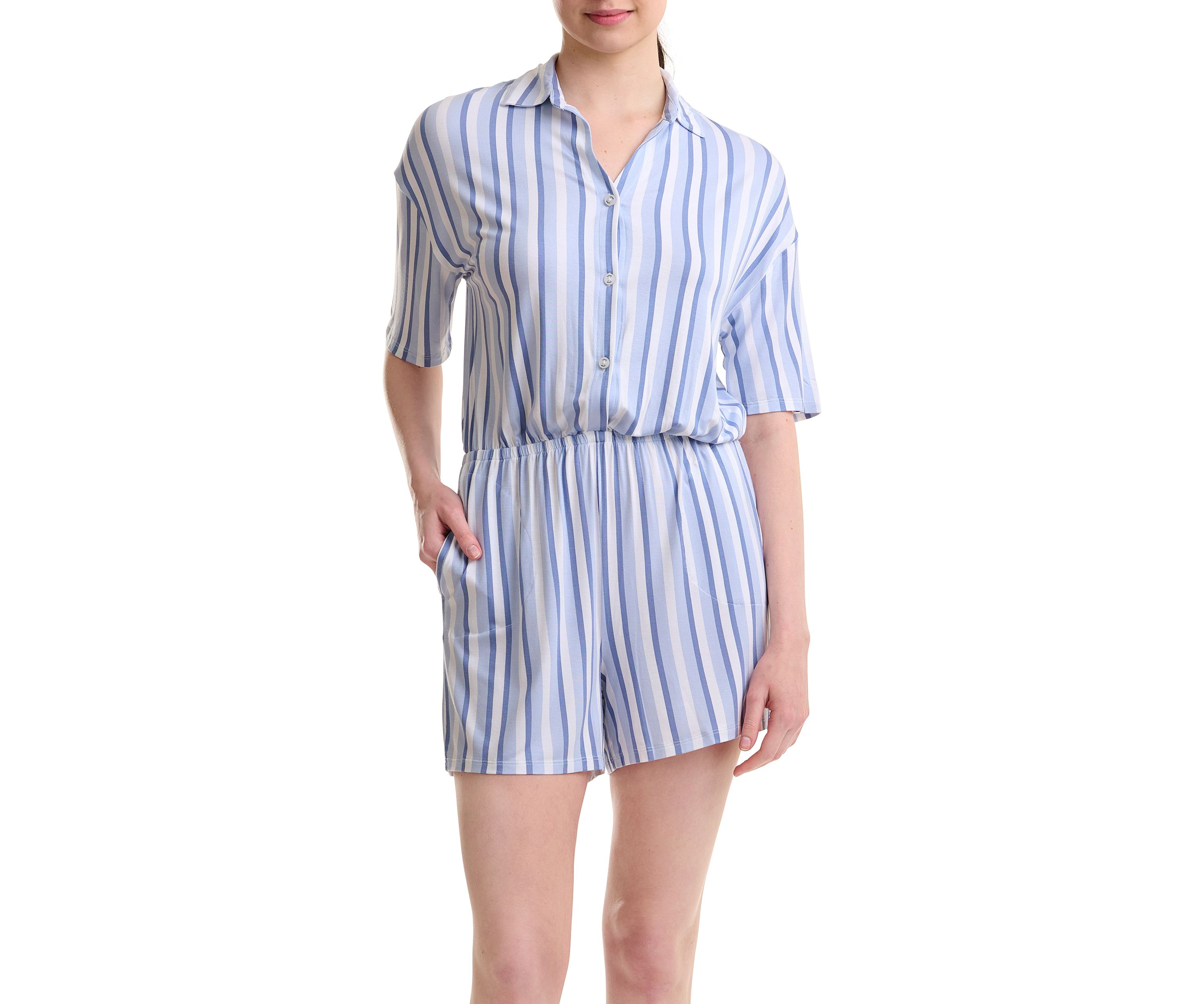 Short Sleeve Printed Romper