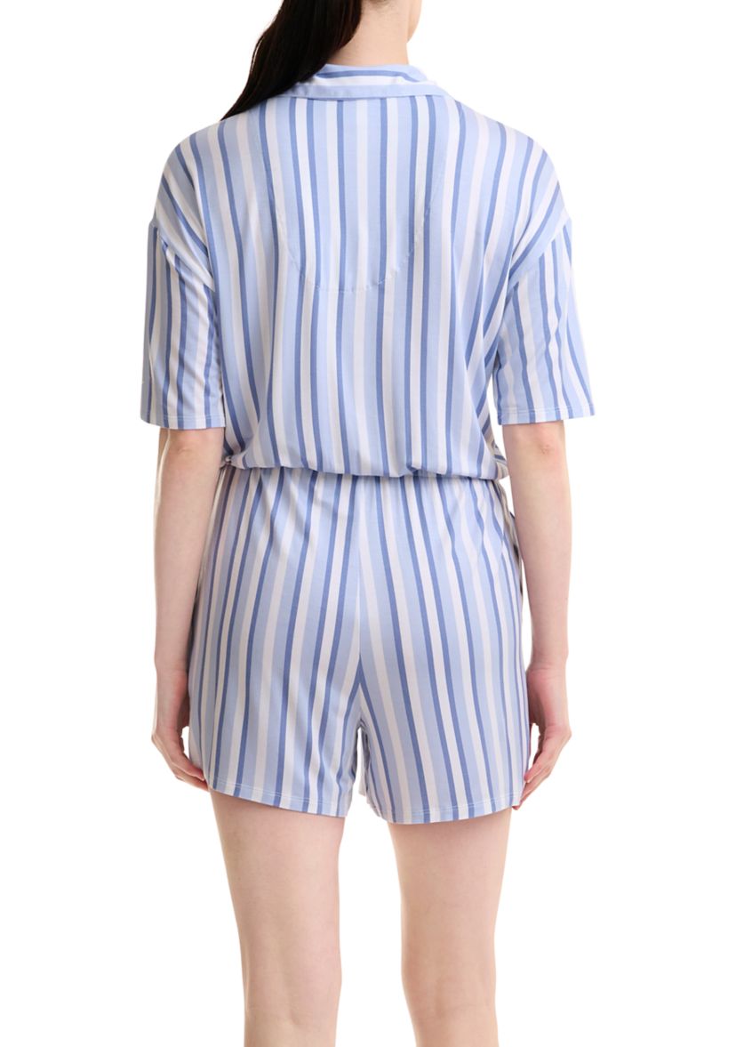 Short Sleeve Printed Romper