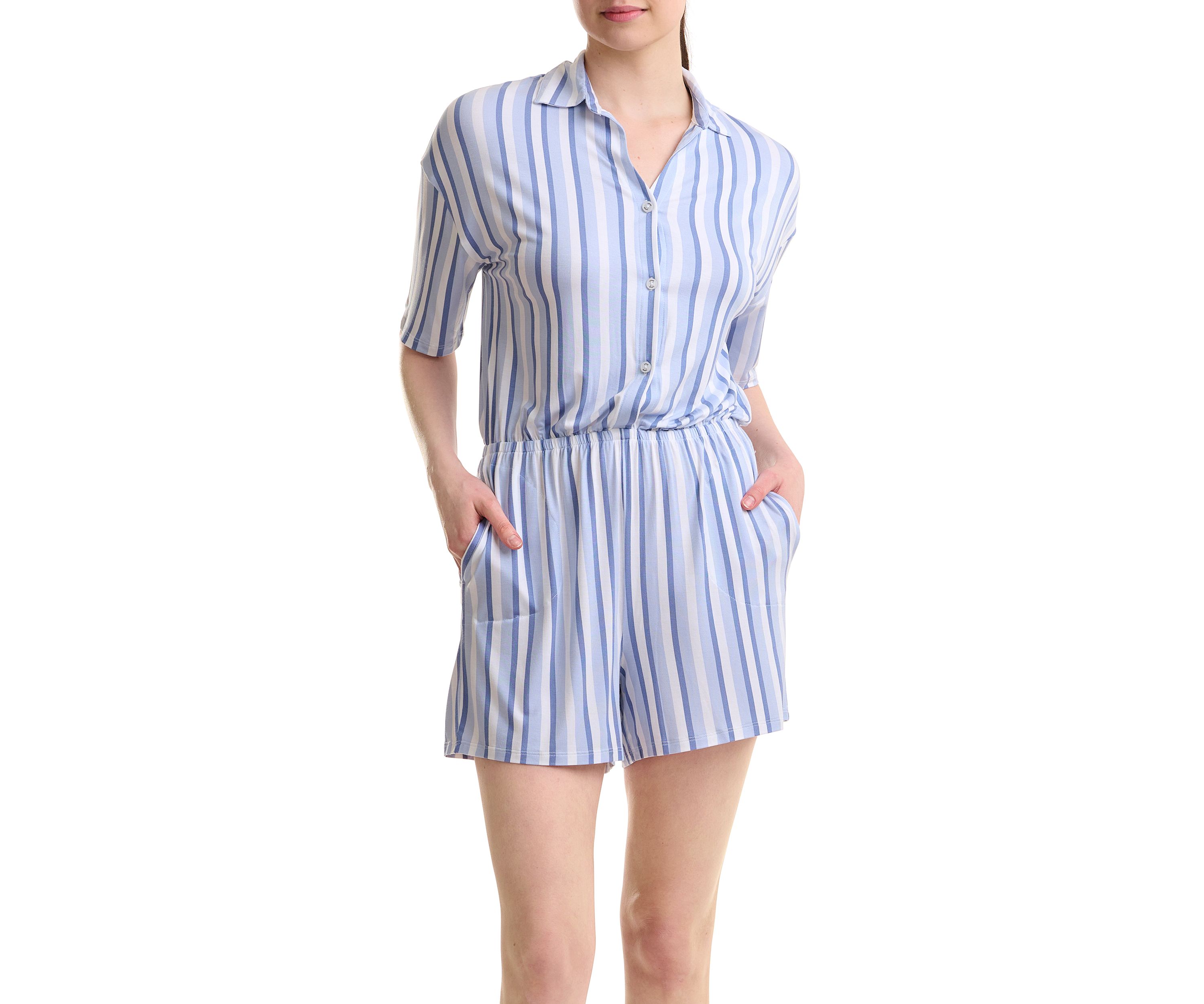 Short Sleeve Printed Romper