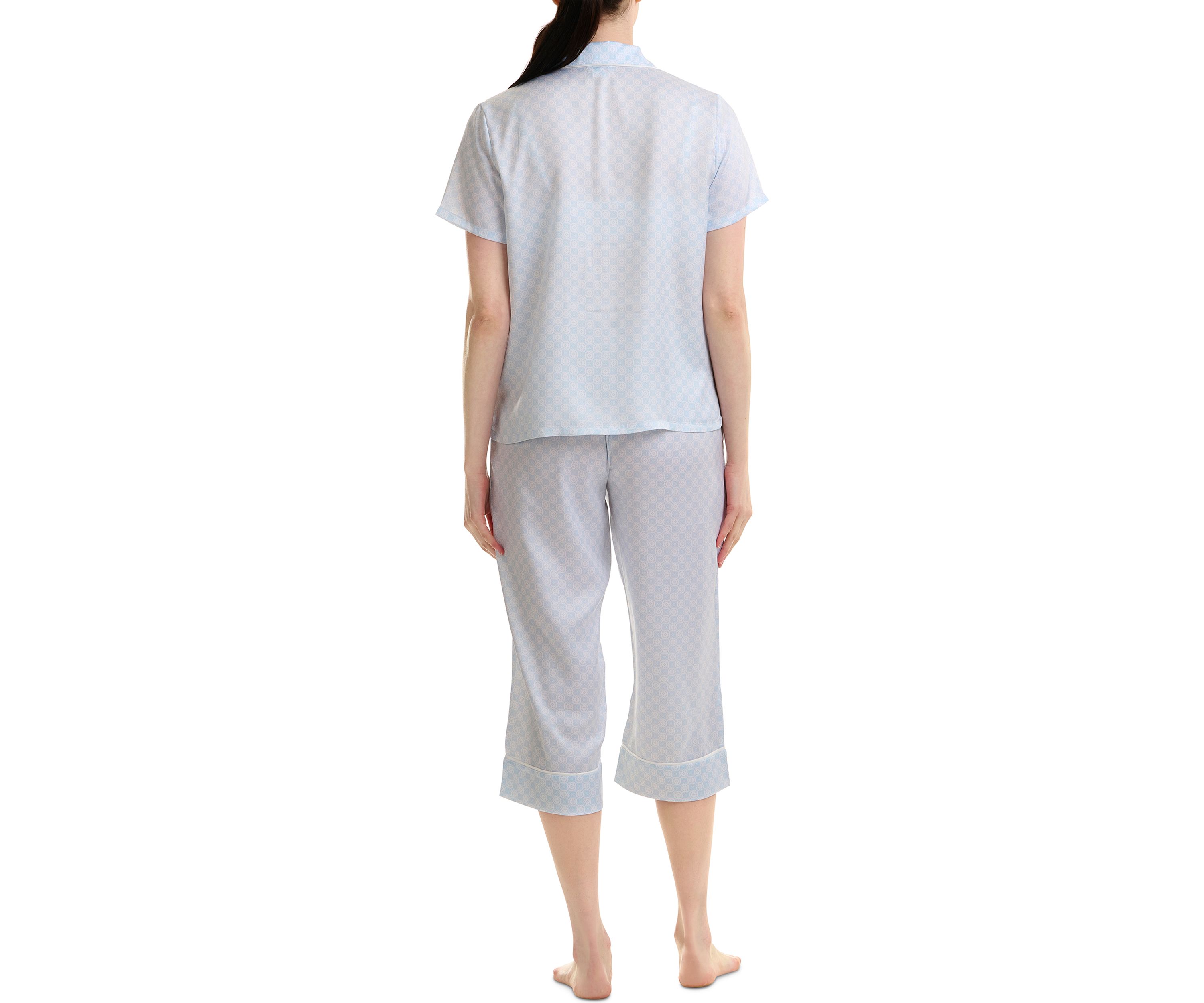 Womens Washed Satin Pajama Set