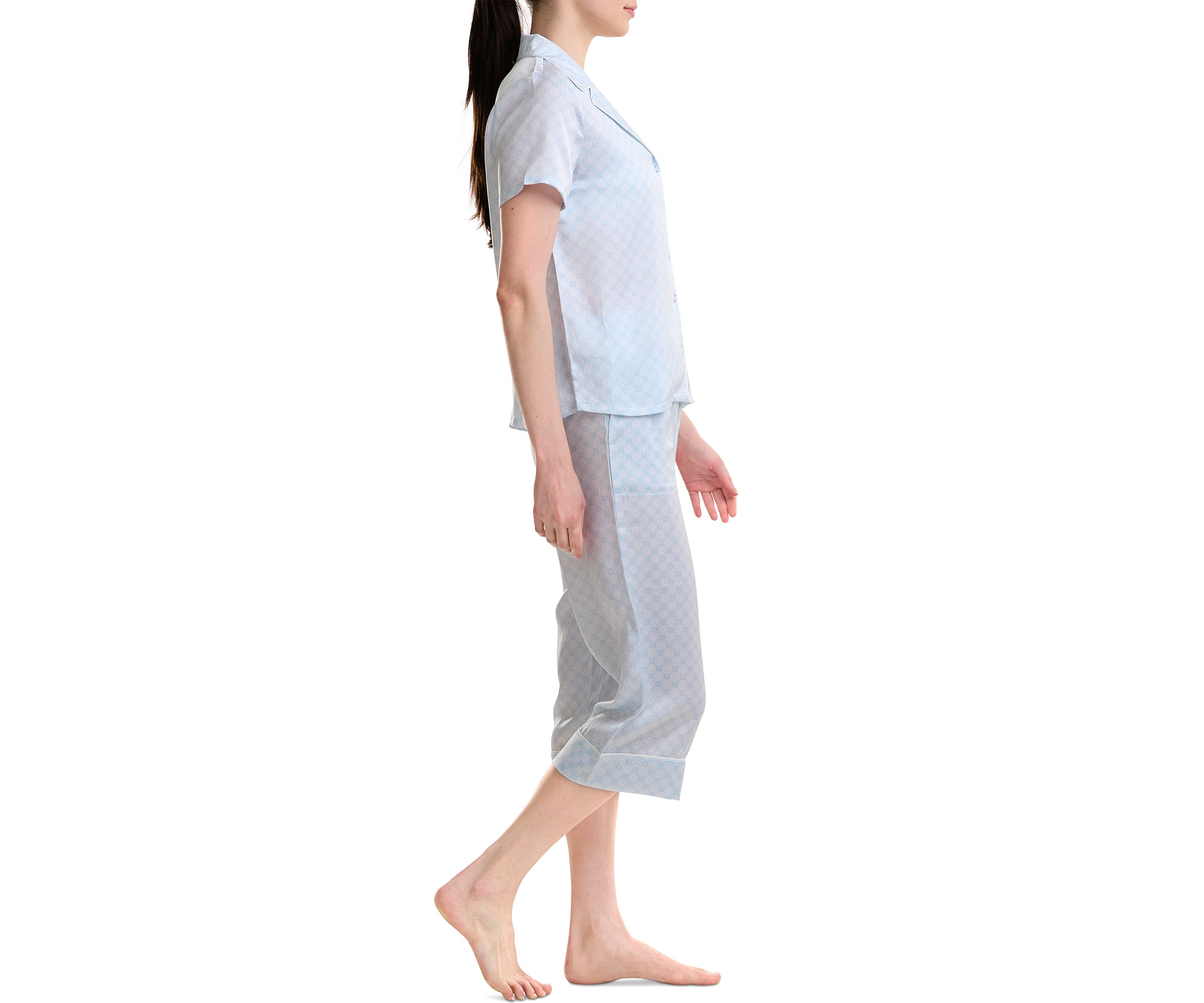 Womens Washed Satin Pajama Set