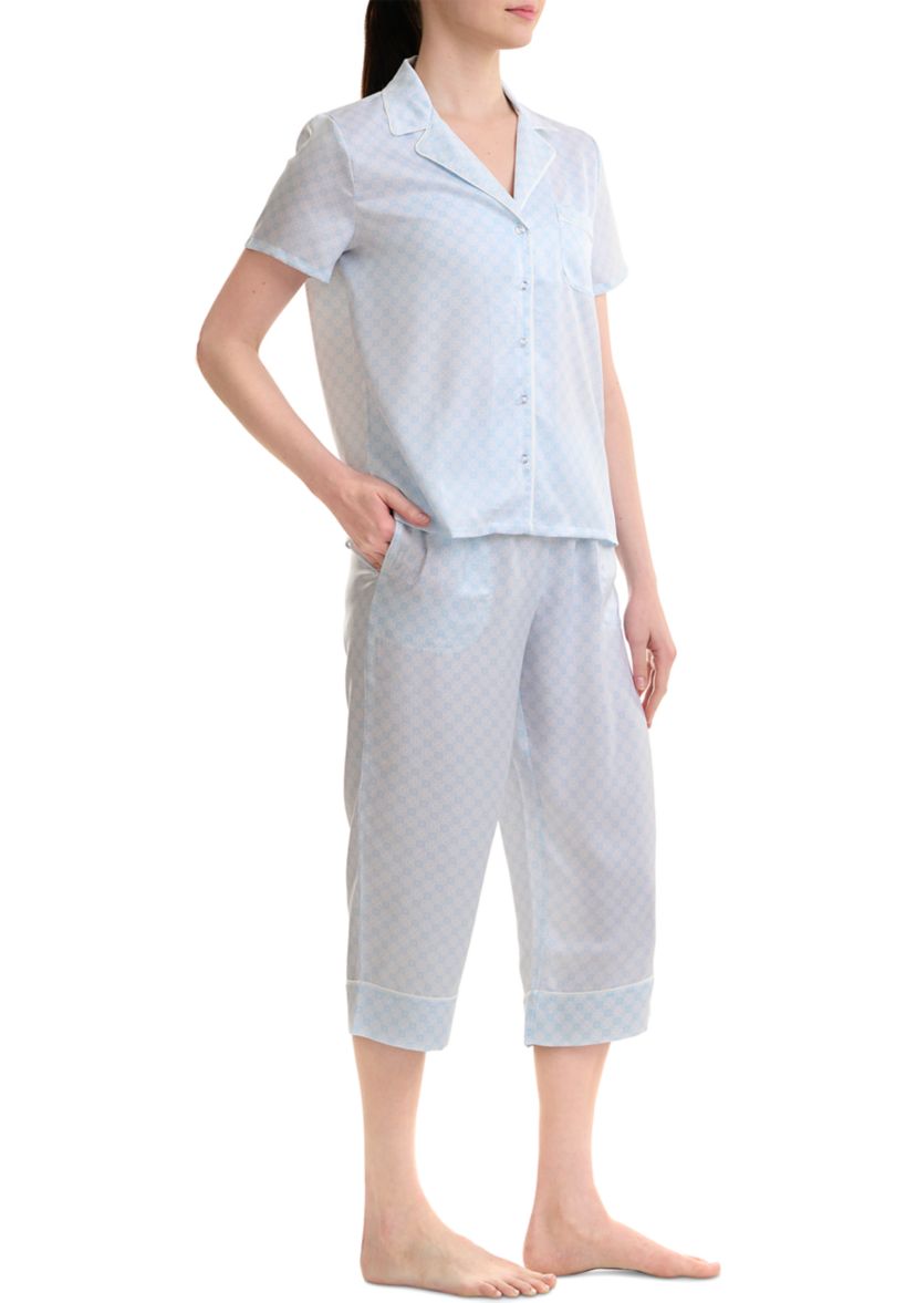 Womens Washed Satin Pajama Set