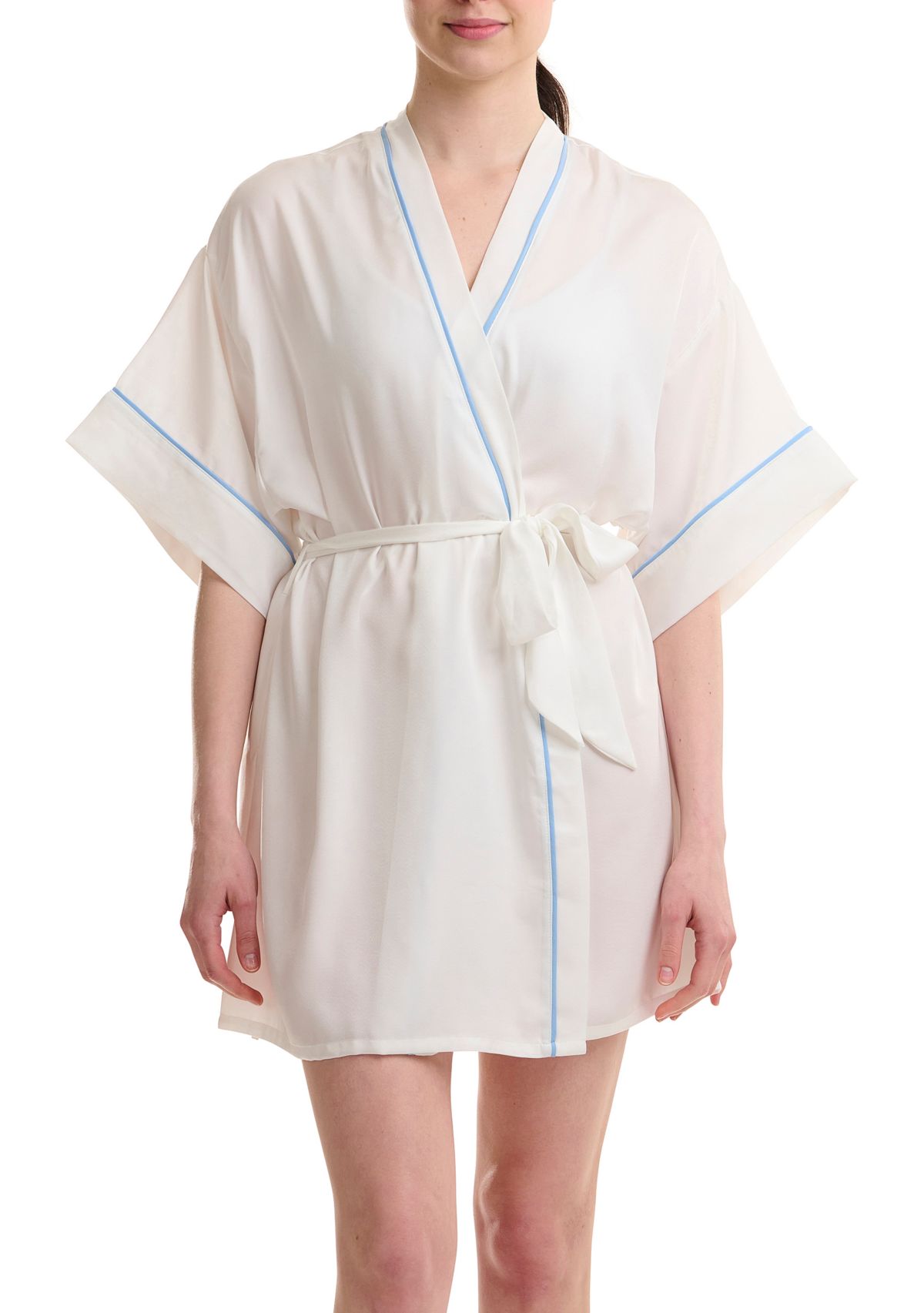 Womens Washed Satin Kimono Robe
